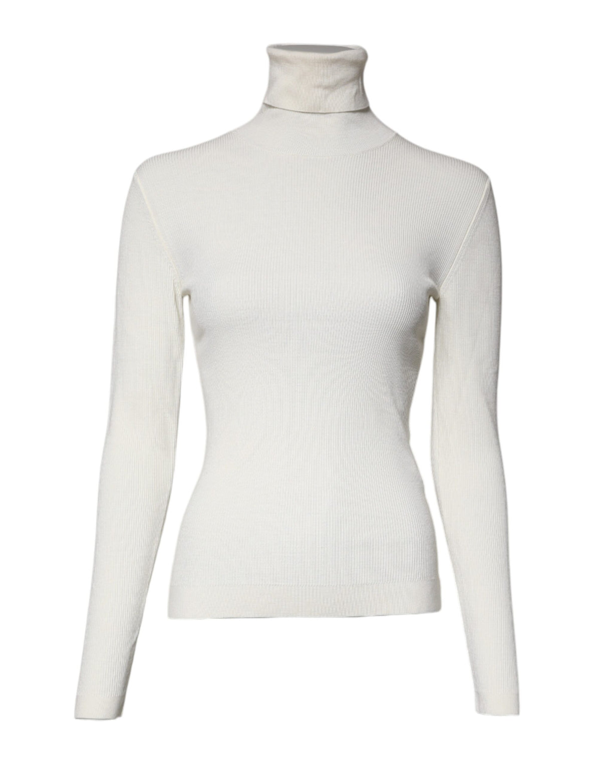 Dolce & Gabbana Cream Long Sleeves Turtleneck Slim Sweater