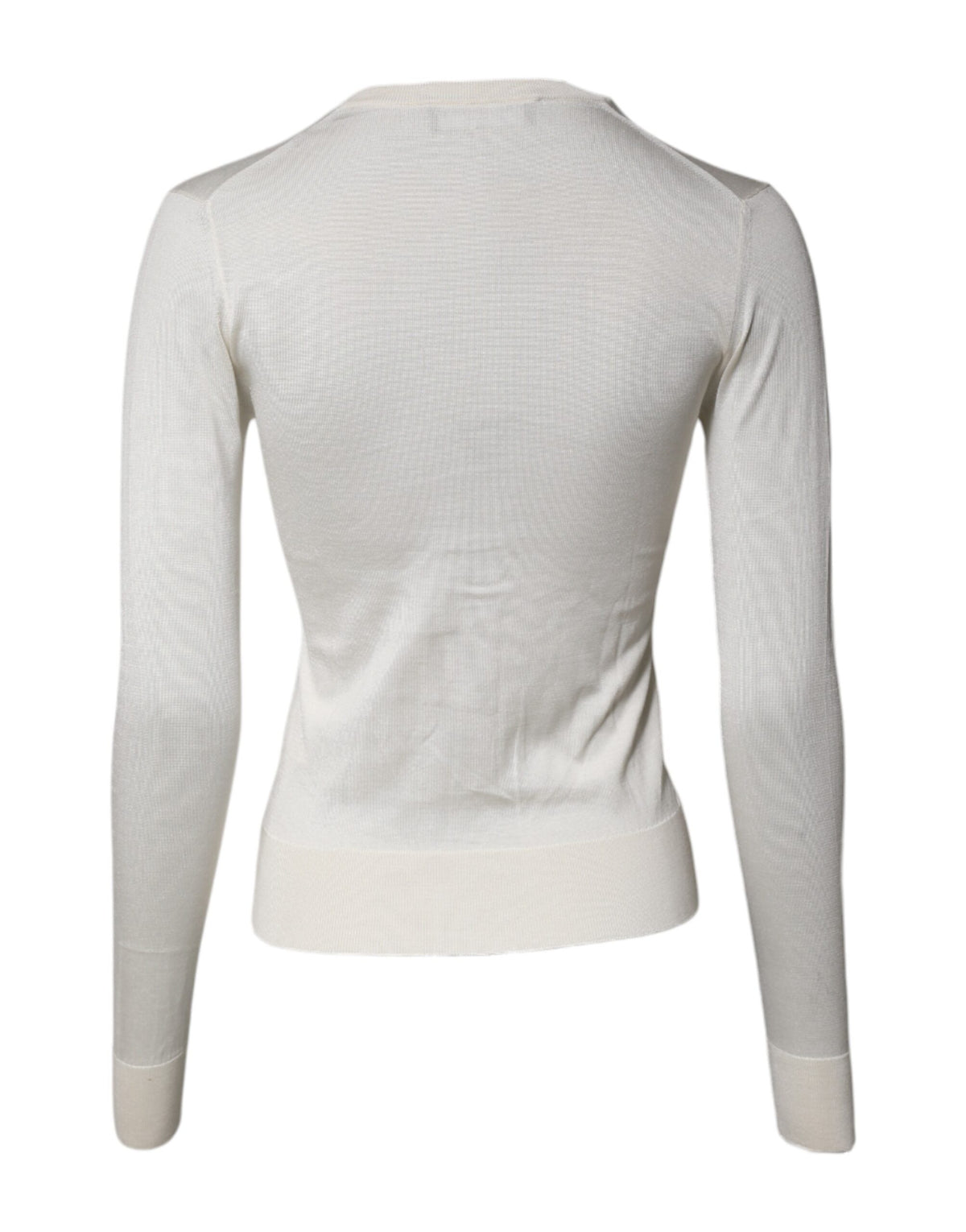 New Dolce & Gabbana Cream Floral Silk Embellished Cardigan Sweater
