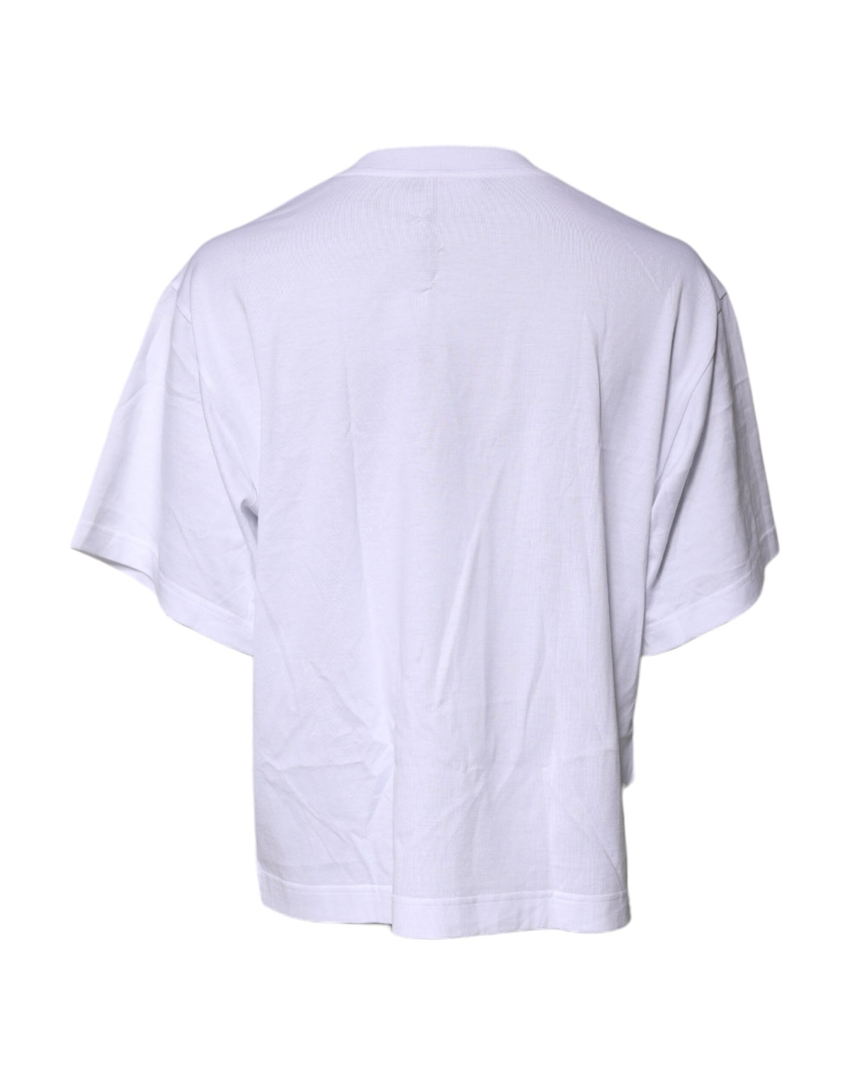 Pre-Owned Dolce & Gabbana White Printed Round Neck Top Cotton T-shirt Women's - Very Good
