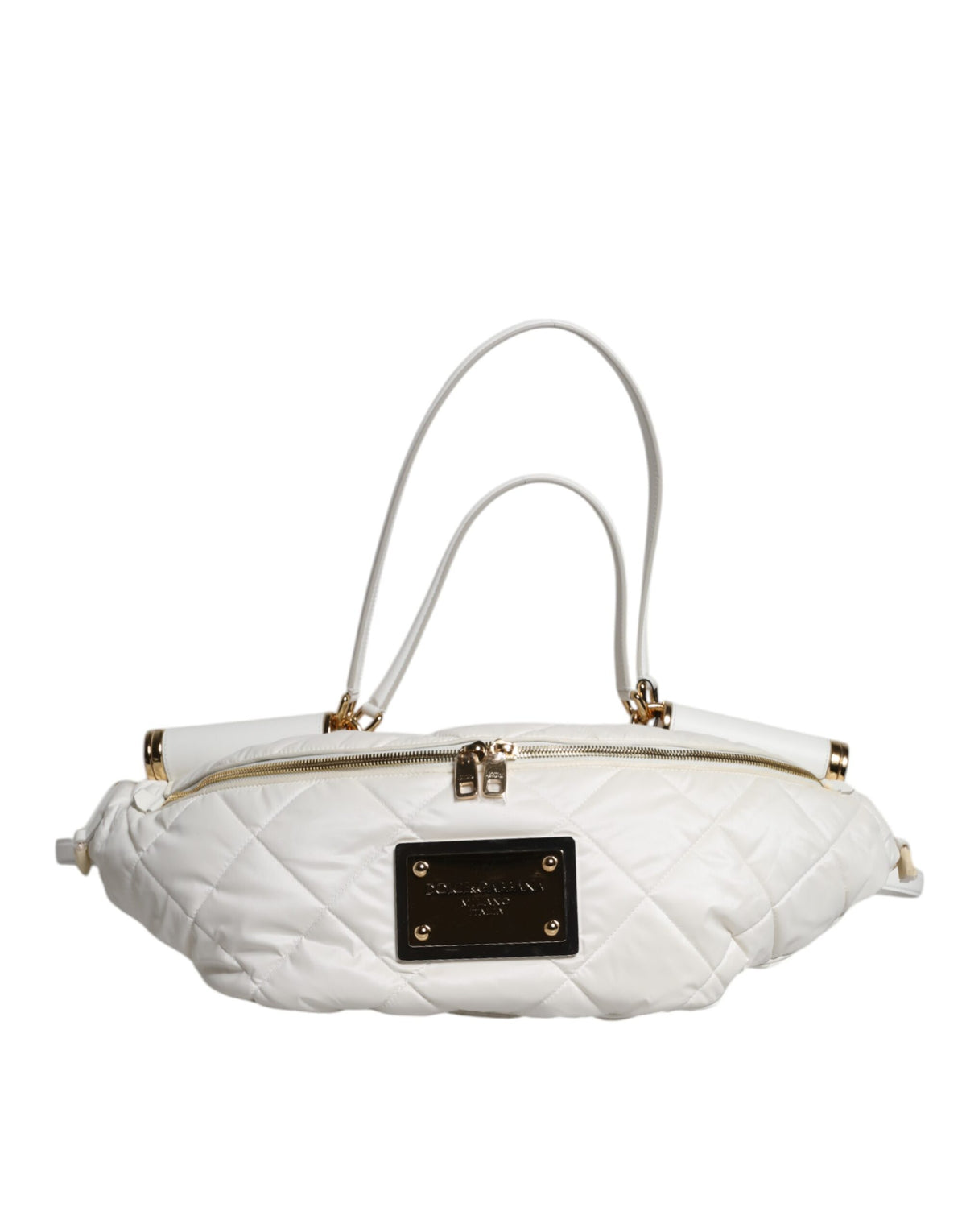 Dolce & Gabbana White Quilted Logo Plaque Belt Waist Fanny Pack Bag, new with tags – image 2 of 8