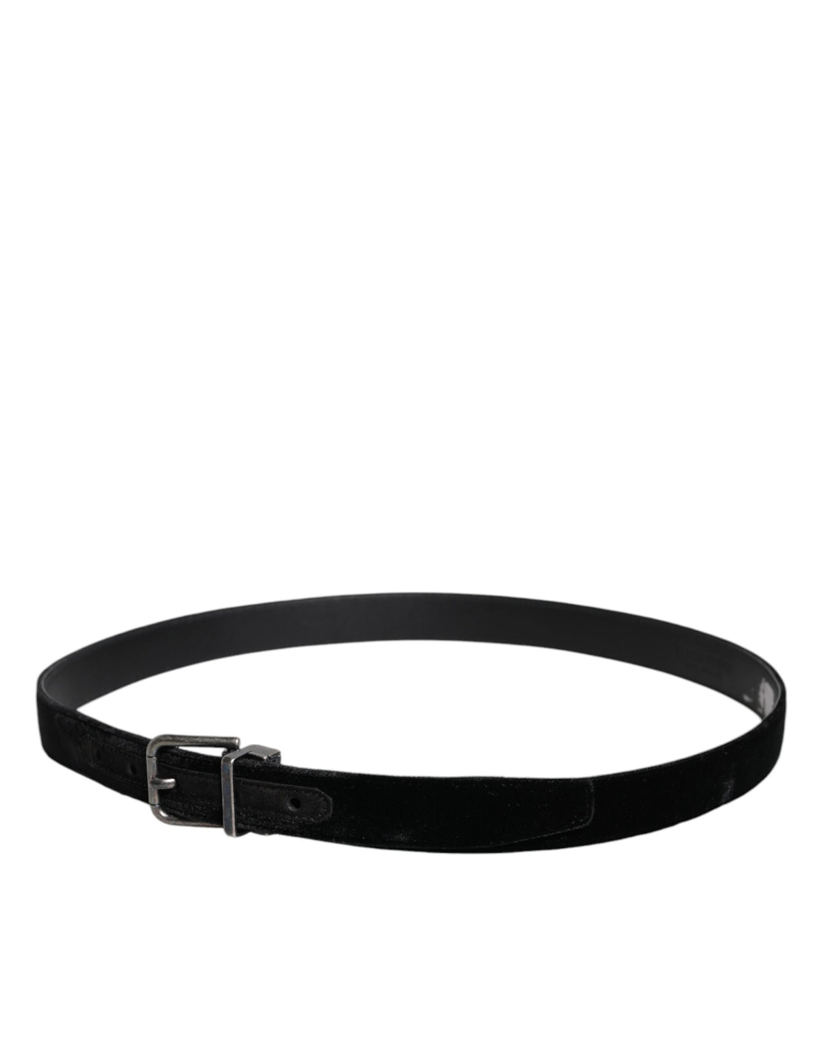 New Dolce & Gabbana Black Leather Metal Buckle Classic Belt