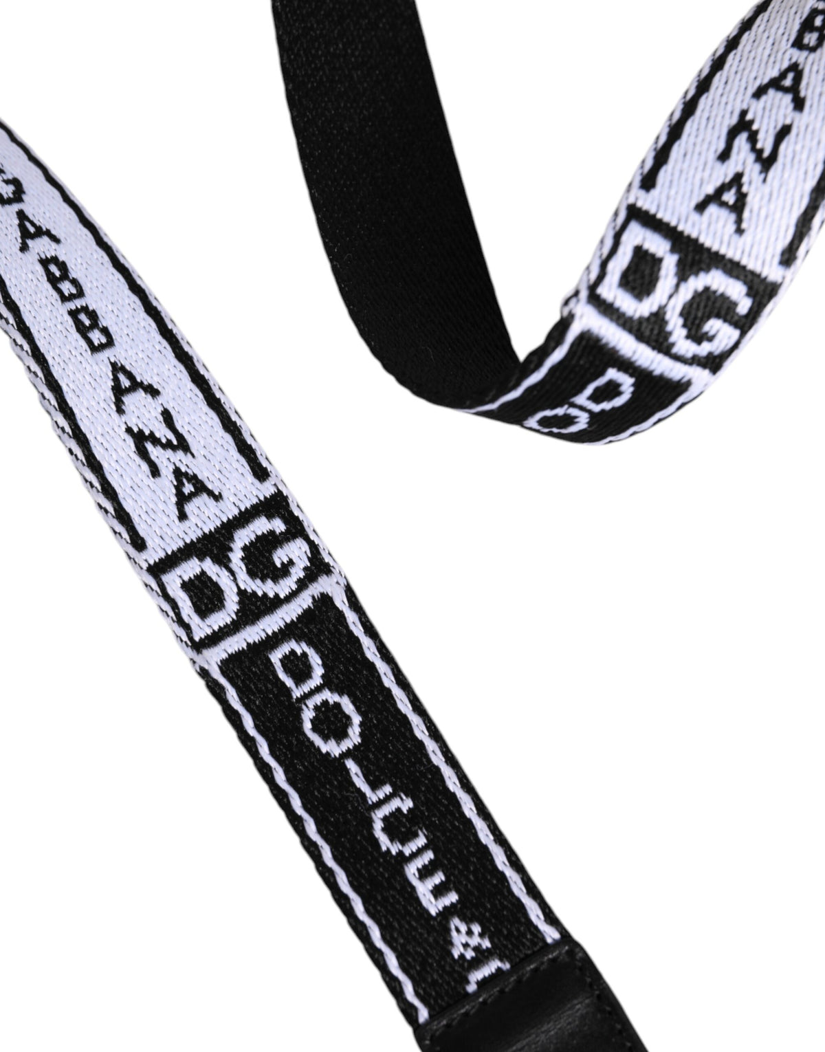 New Dolce & Gabbana Black White Printed Metal Logo Buckle Belt