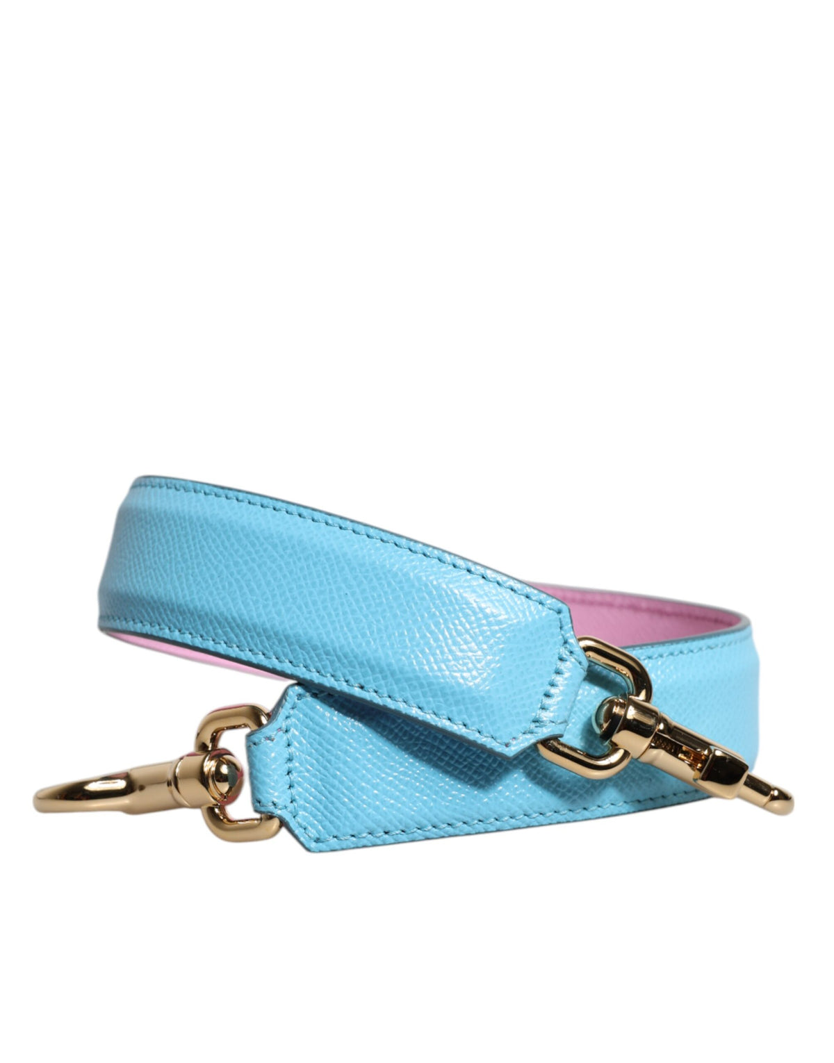 Dolce & Gabbana Pink Blue Leather Handle Bag Shoulder Strap, new with tags – image 1 of 4