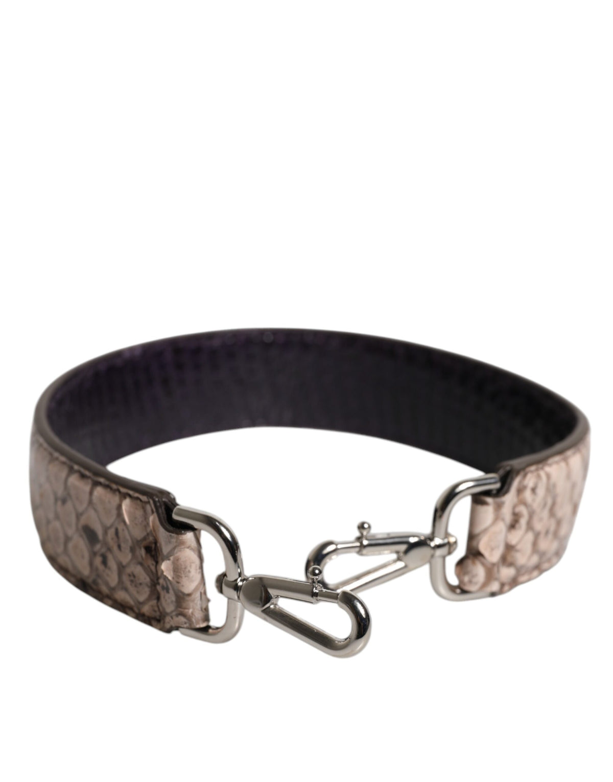 Dolce & Gabbana Black Cream Exotic Leather Bag Shoulder Strap, new with tags – image 1 of 4