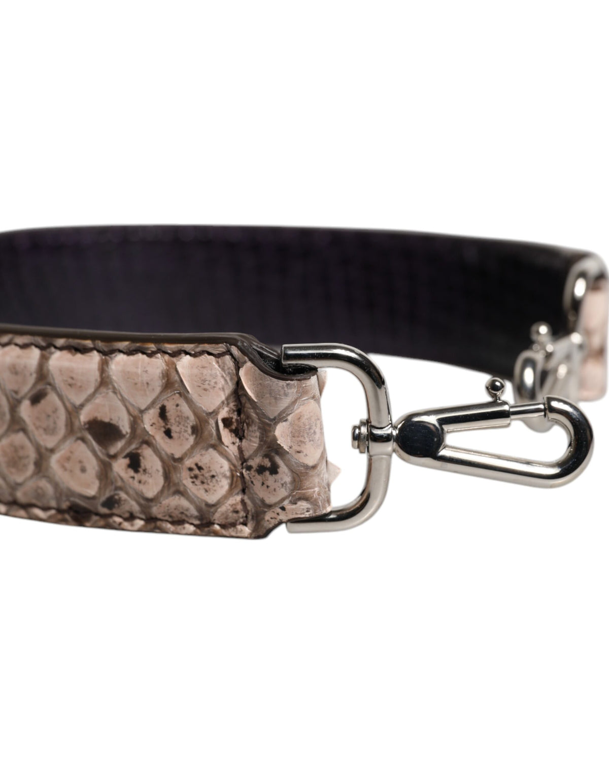 Dolce & Gabbana Black Cream Exotic Leather Bag Shoulder Strap, new with tags – image 2 of 4
