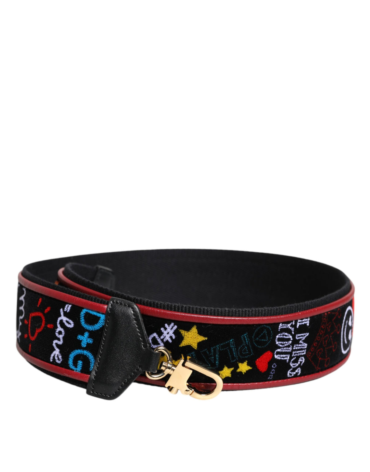 Dolce & Gabbana Black Cotton Printed Bag Shoulder Strap, new with tags – image 2 of 4