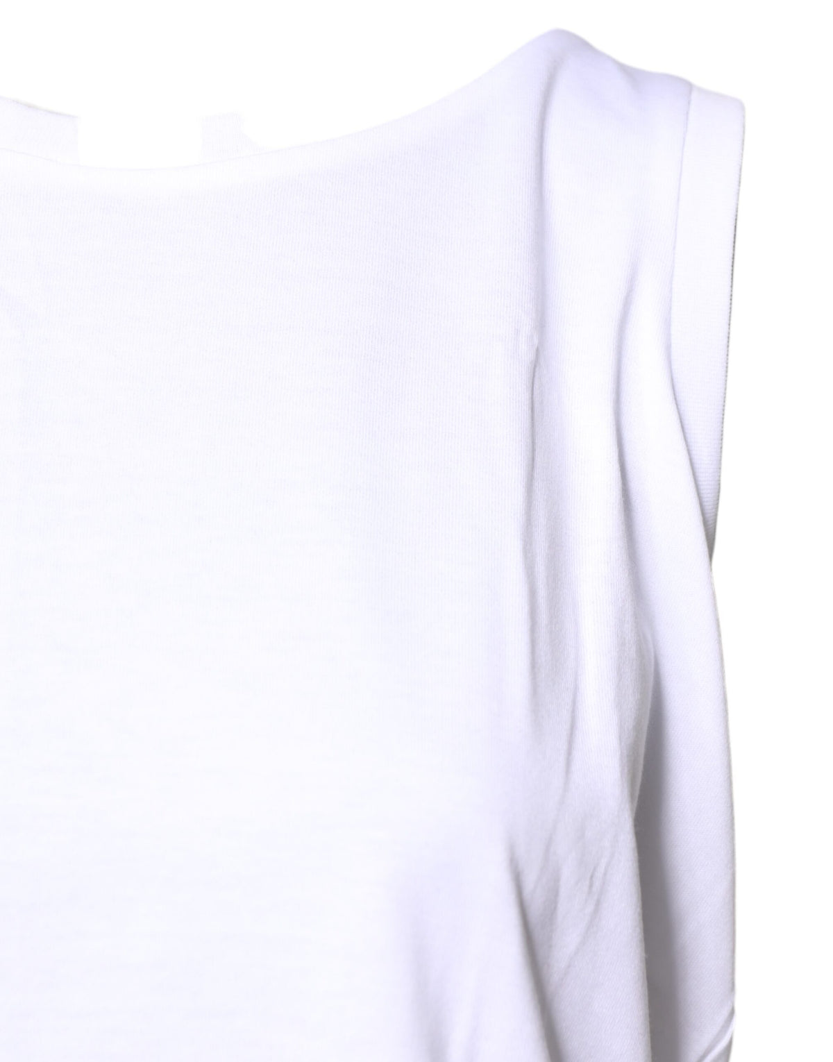 New Dolce & Gabbana White Cotton Sleeveless Crew Neck T-shirt