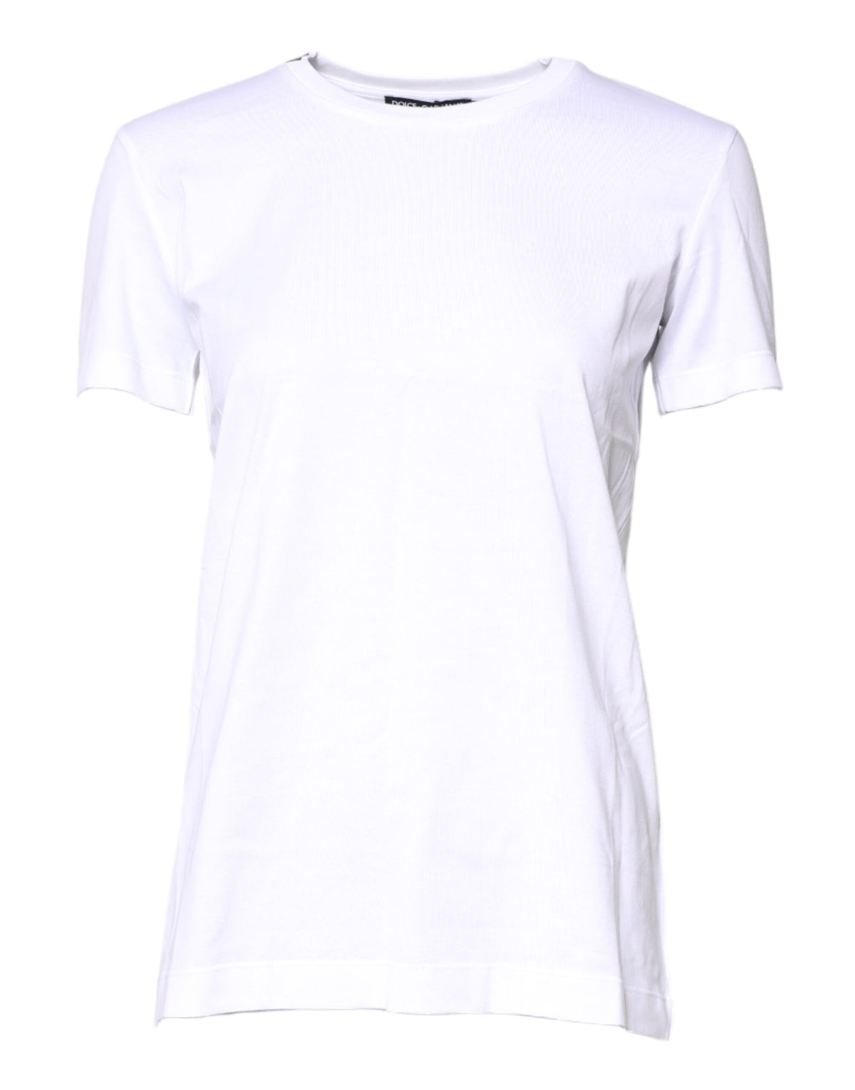 New Dolce & Gabbana White Cotton Crew Neck Short Sleeves T-shirt