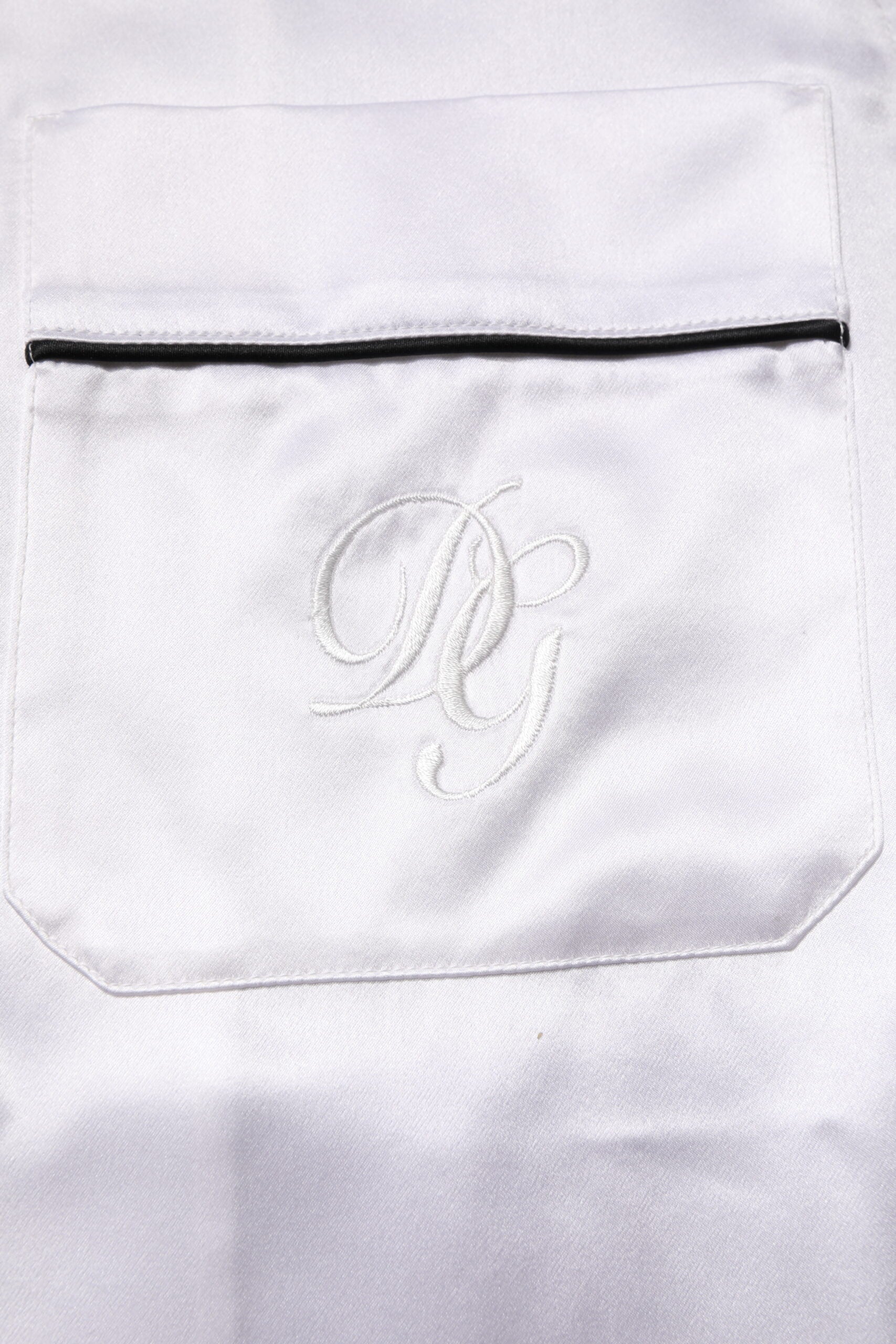 Pre-Owned Dolce & Gabbana White Satin Silk Men Pajama Set Sleepwear