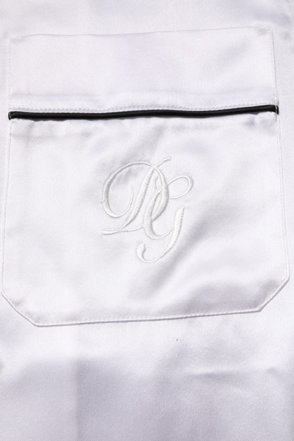 Pre-Owned Dolce & Gabbana White Satin Silk Men Pajama Set Sleepwear - Very Good