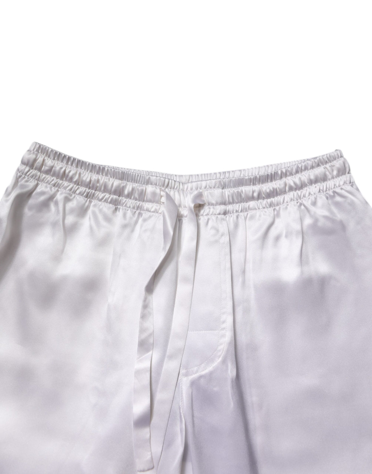 Pre-Owned Dolce & Gabbana White Satin Silk Men Pajama Set Sleepwear - Very Good