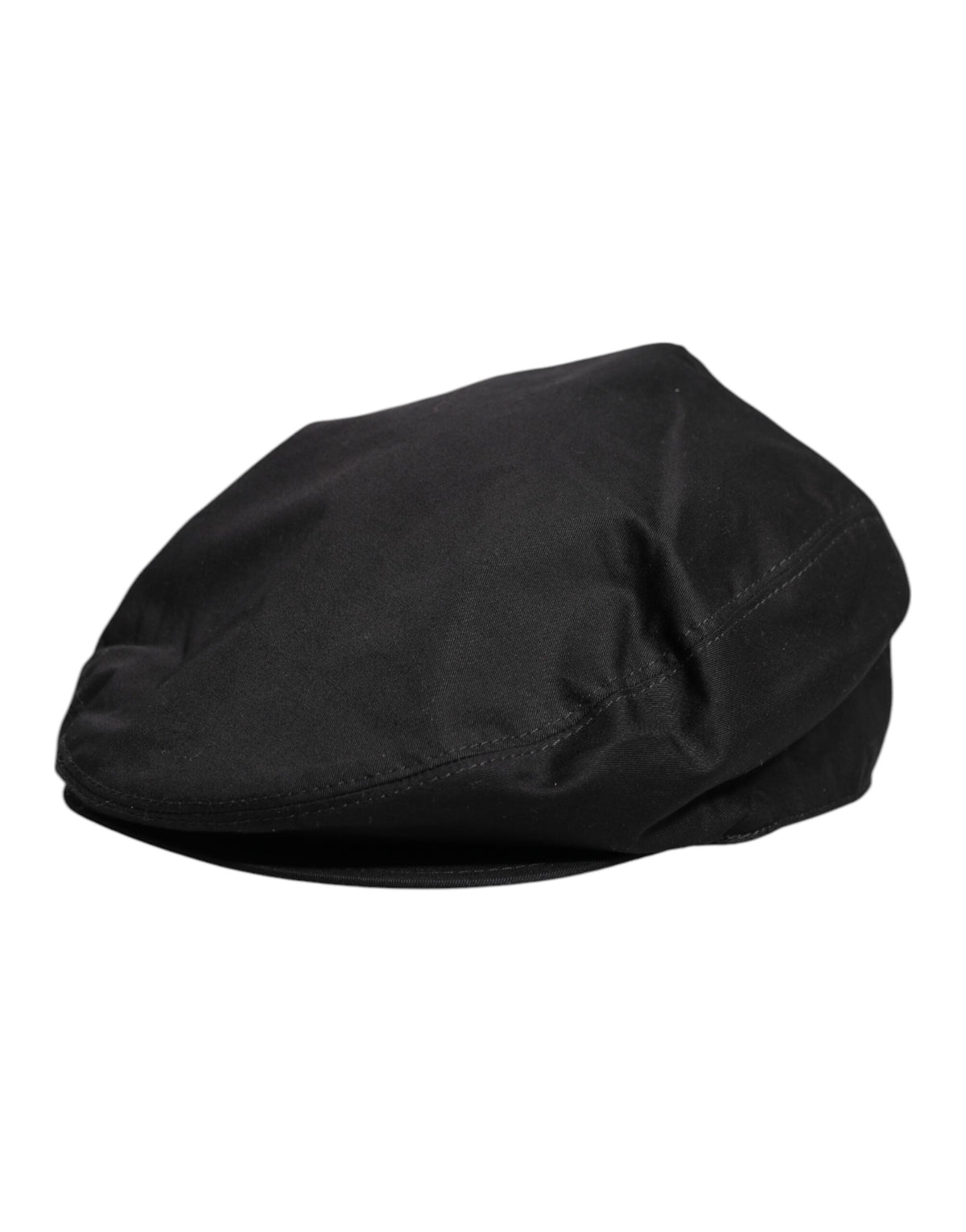 New Dolce & Gabbana Black Cotton Newsboy Capello Cabbie Hat