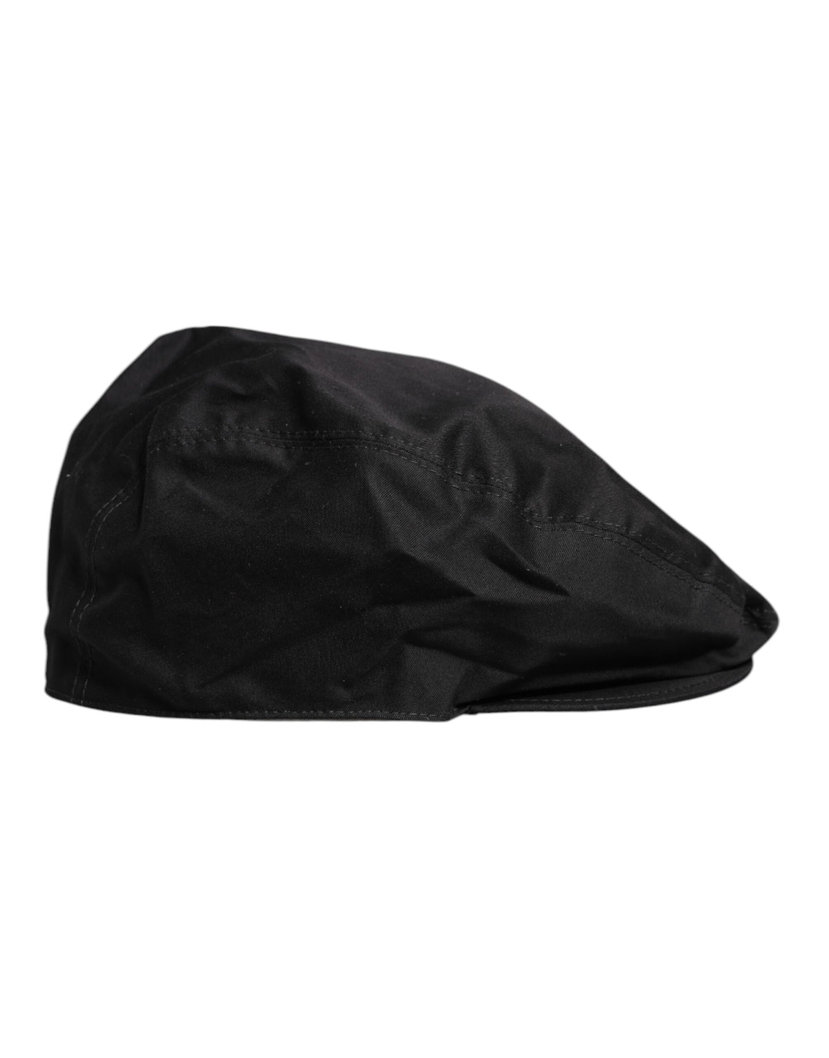 New Dolce & Gabbana Black Cotton Newsboy Capello Cabbie Hat