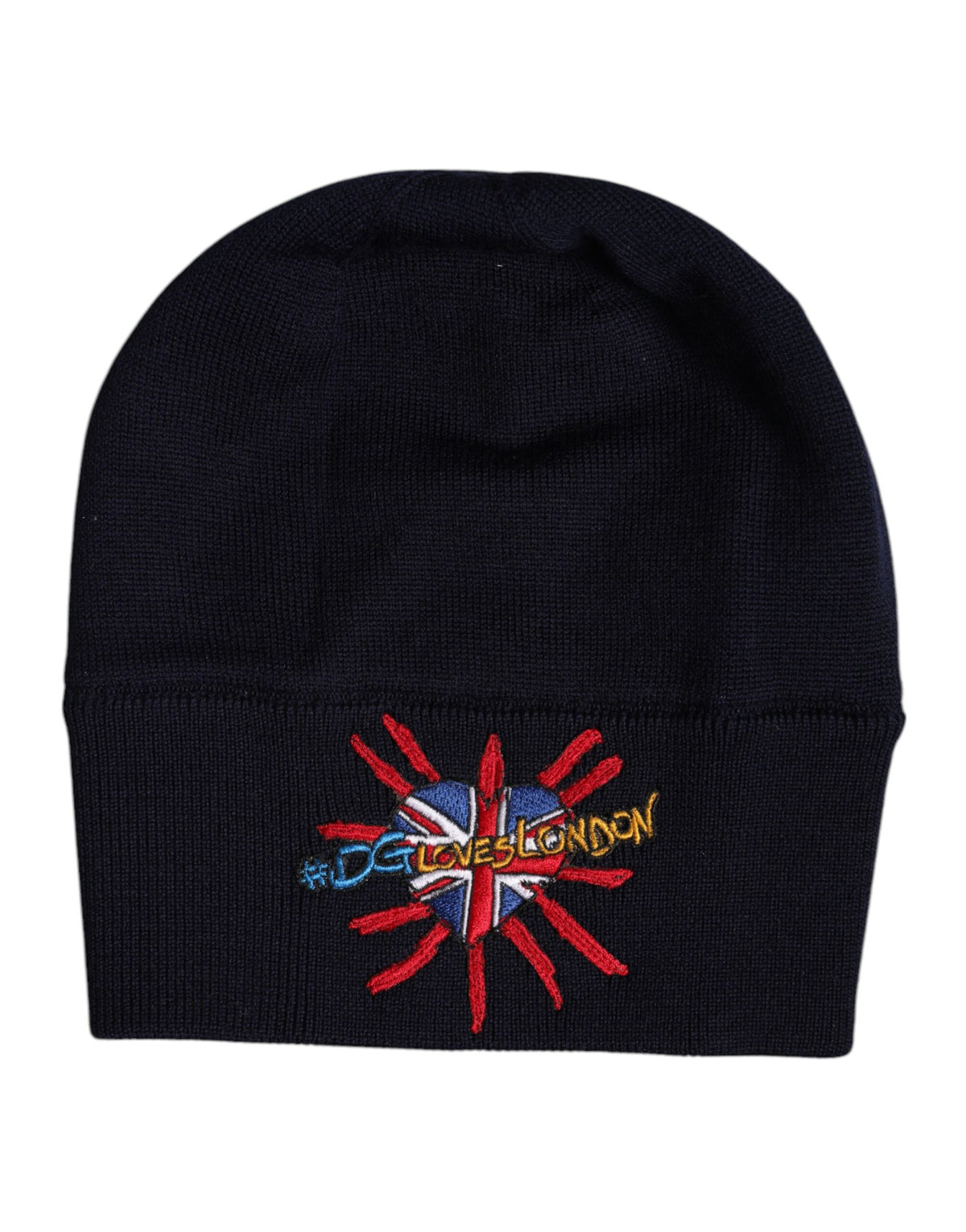 Pre-Owned Dolce & Gabbana Black Wool #DGLovesLondon Winter Beanie Hat Men's - New with Defect