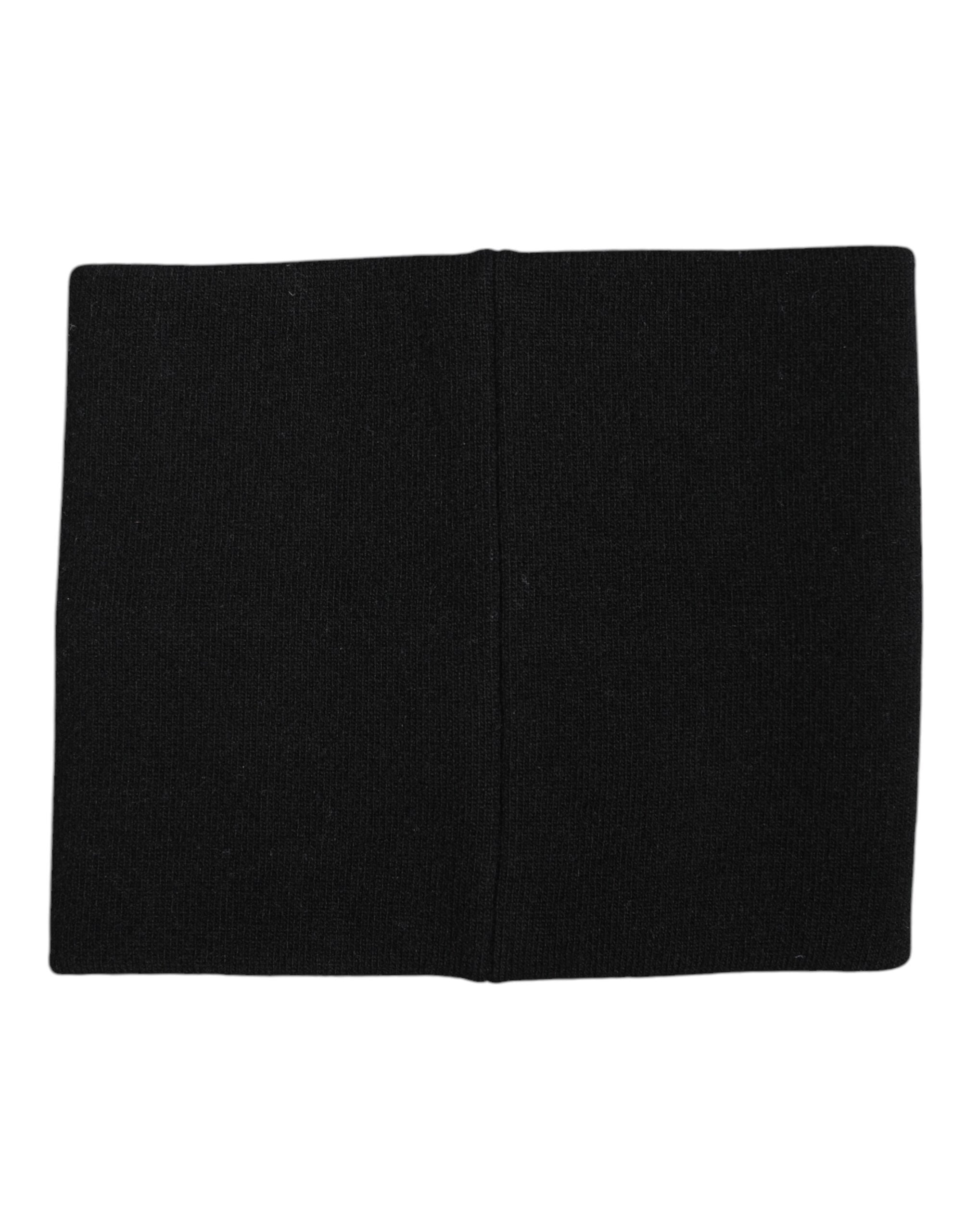 New Dolce & Gabbana Black White Logo Print Knitted Neck Warmer Scarf