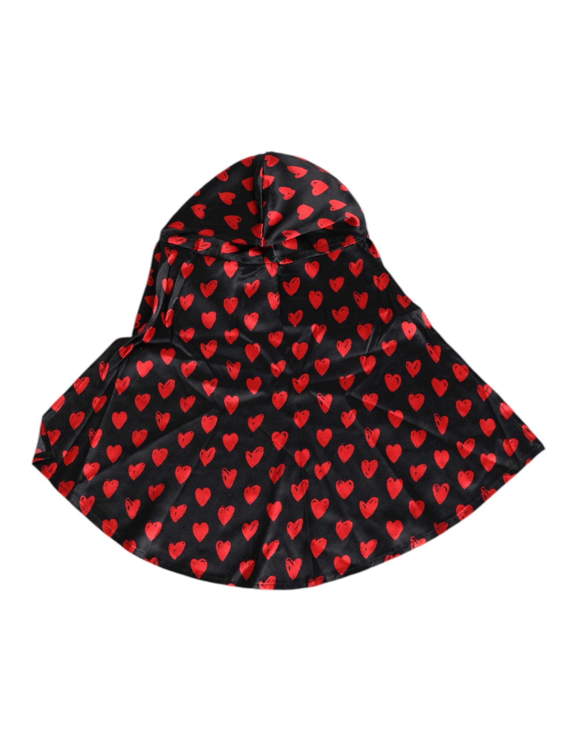 New Dolce & Gabbana Black Red Hearts Hat