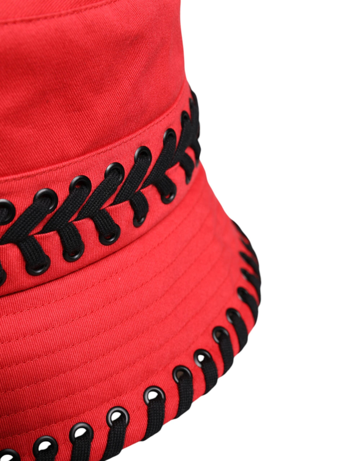 New Dolce & Gabbana Red Lace Wide Brim Bucket Hat