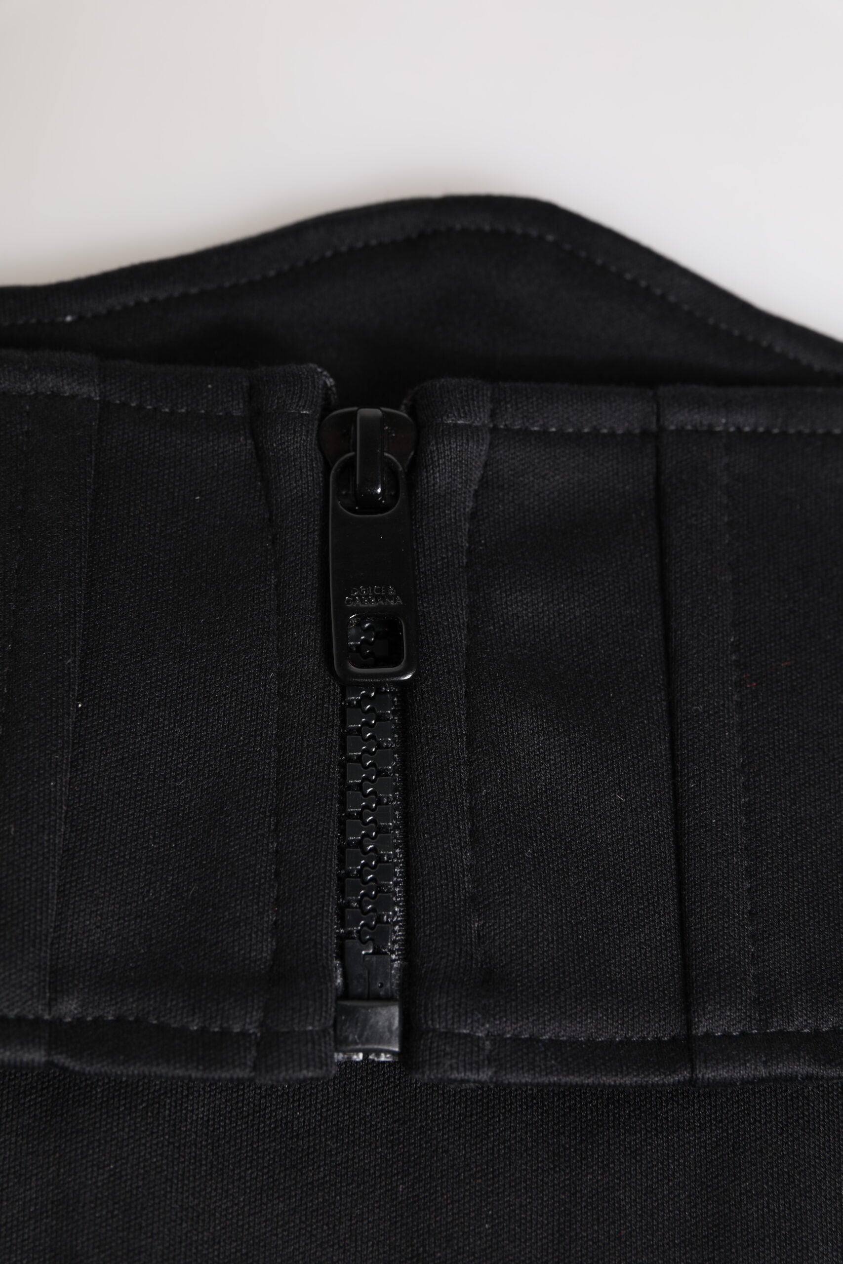 New Dolce & Gabbana Black Cotton Waist Tuxedo Belt Cummerbund