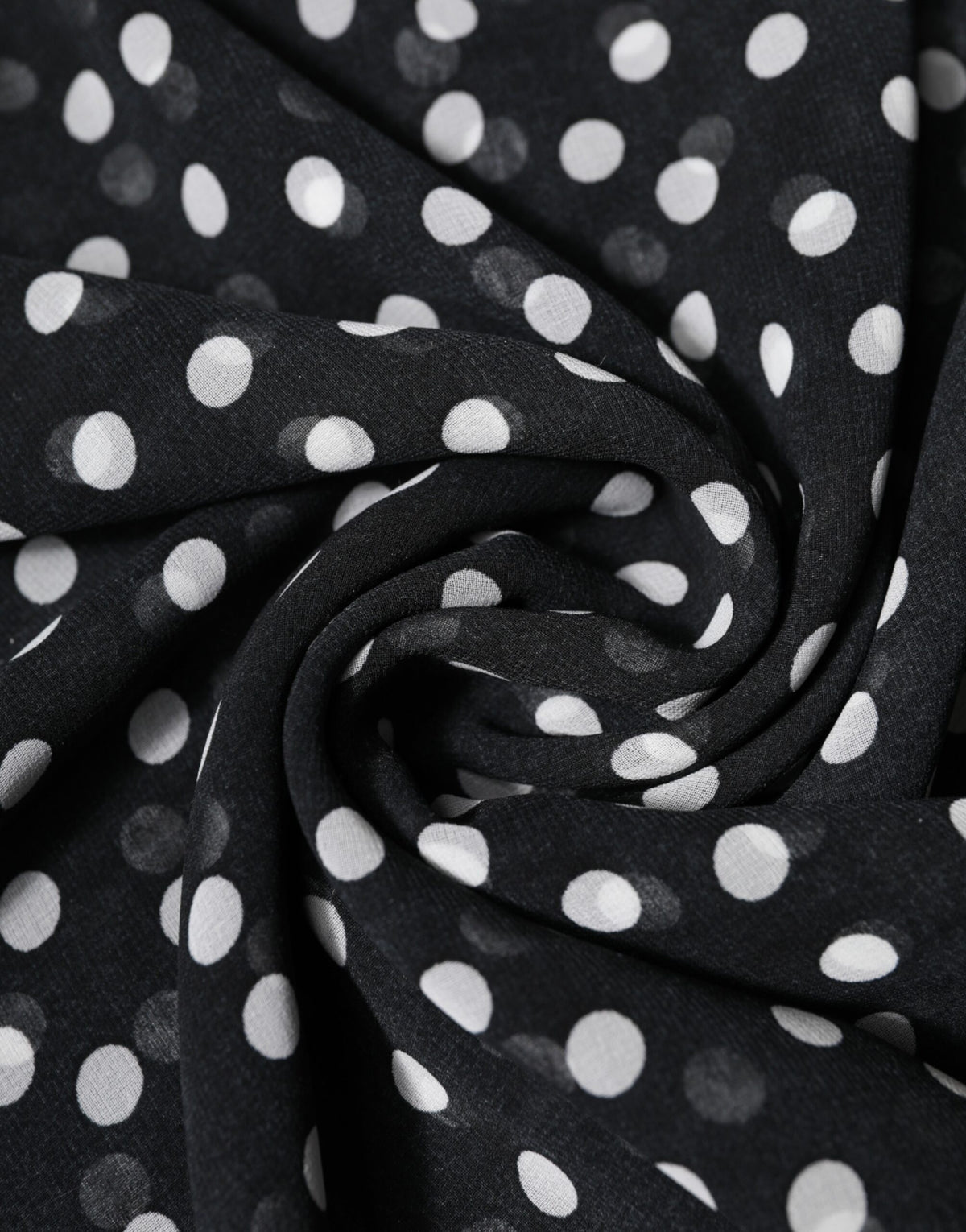 New Dolce & Gabbana Black Polka Dots Wrap Shawl Scarf