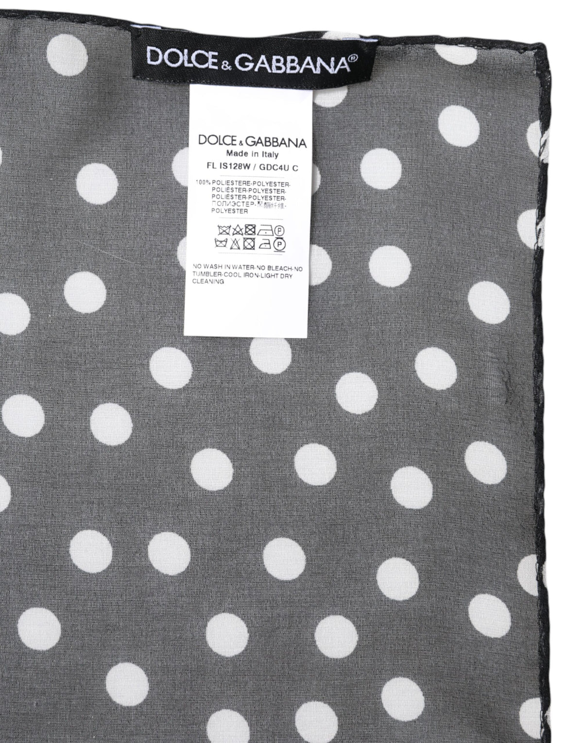 New Dolce & Gabbana Black Polka Dots Wrap Shawl Scarf