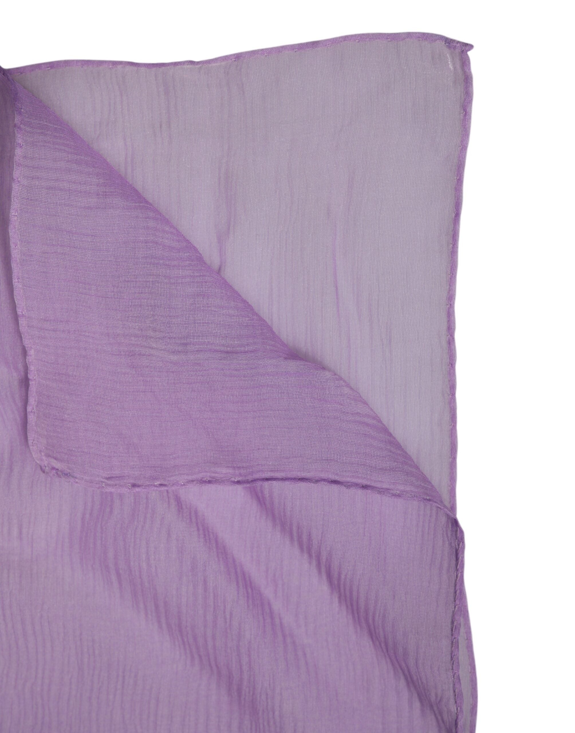 Dolce & Gabbana Purple Silk Rectangle Wrap Shawl Scarf