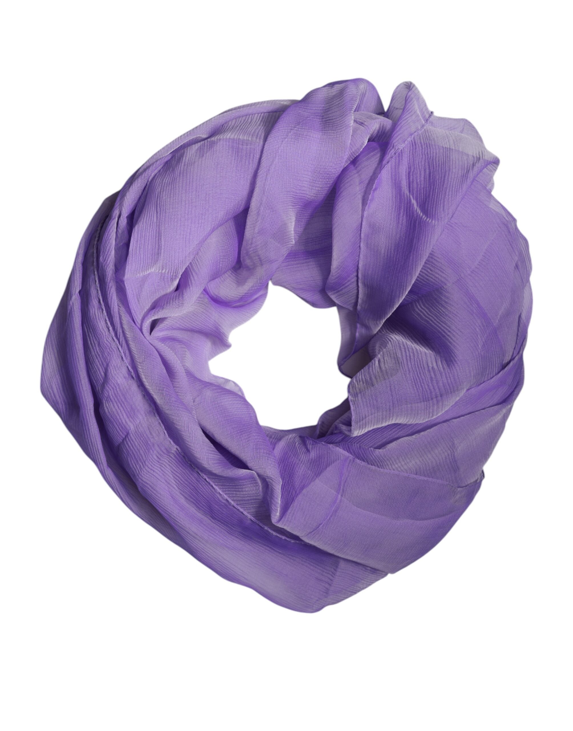 New Dolce & Gabbana Purple Silk Rectangle Wrap Shawl Scarf