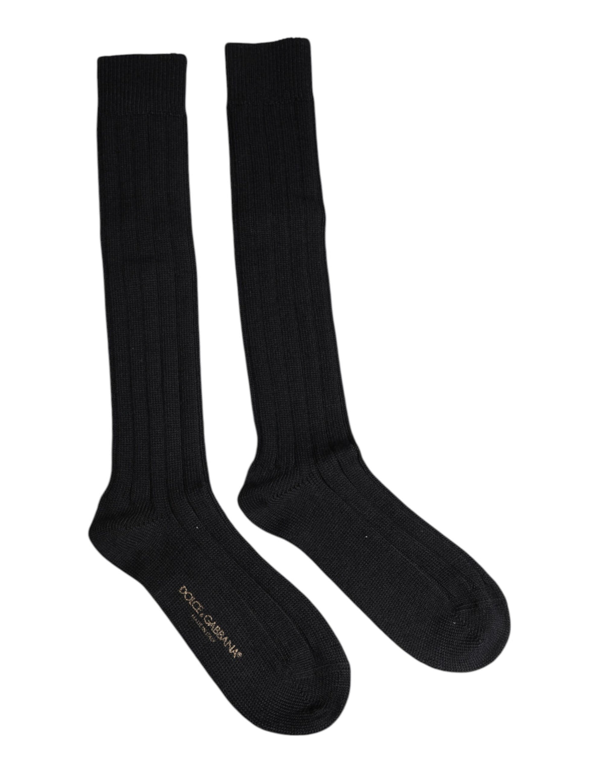 New Dolce & Gabbana Black DG Logo Print Over The Calf Socks