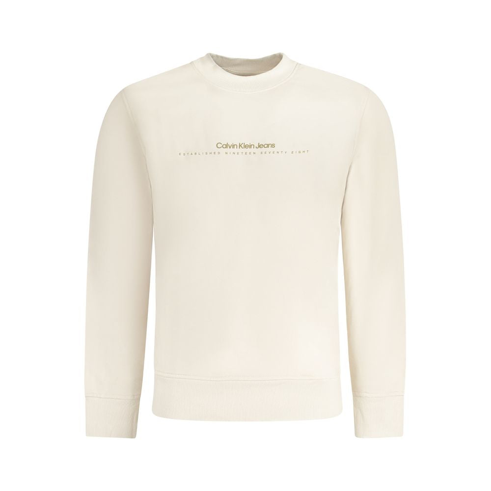 New Calvin Klein Beige Cotton Men's Sweatshirt