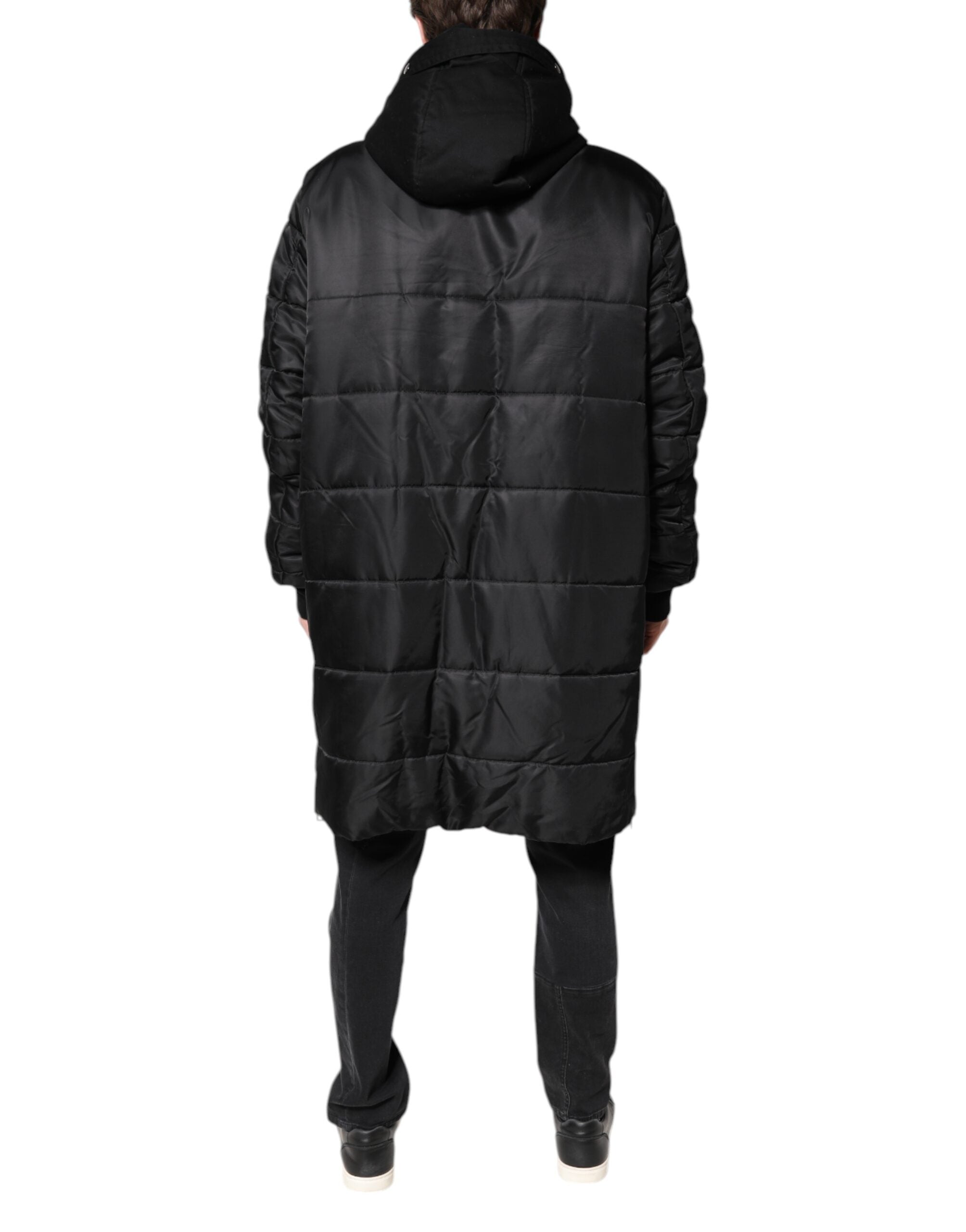 Pre-Owned Dolce & Gabbana Black Hooded Parka Coat Winter Jacket