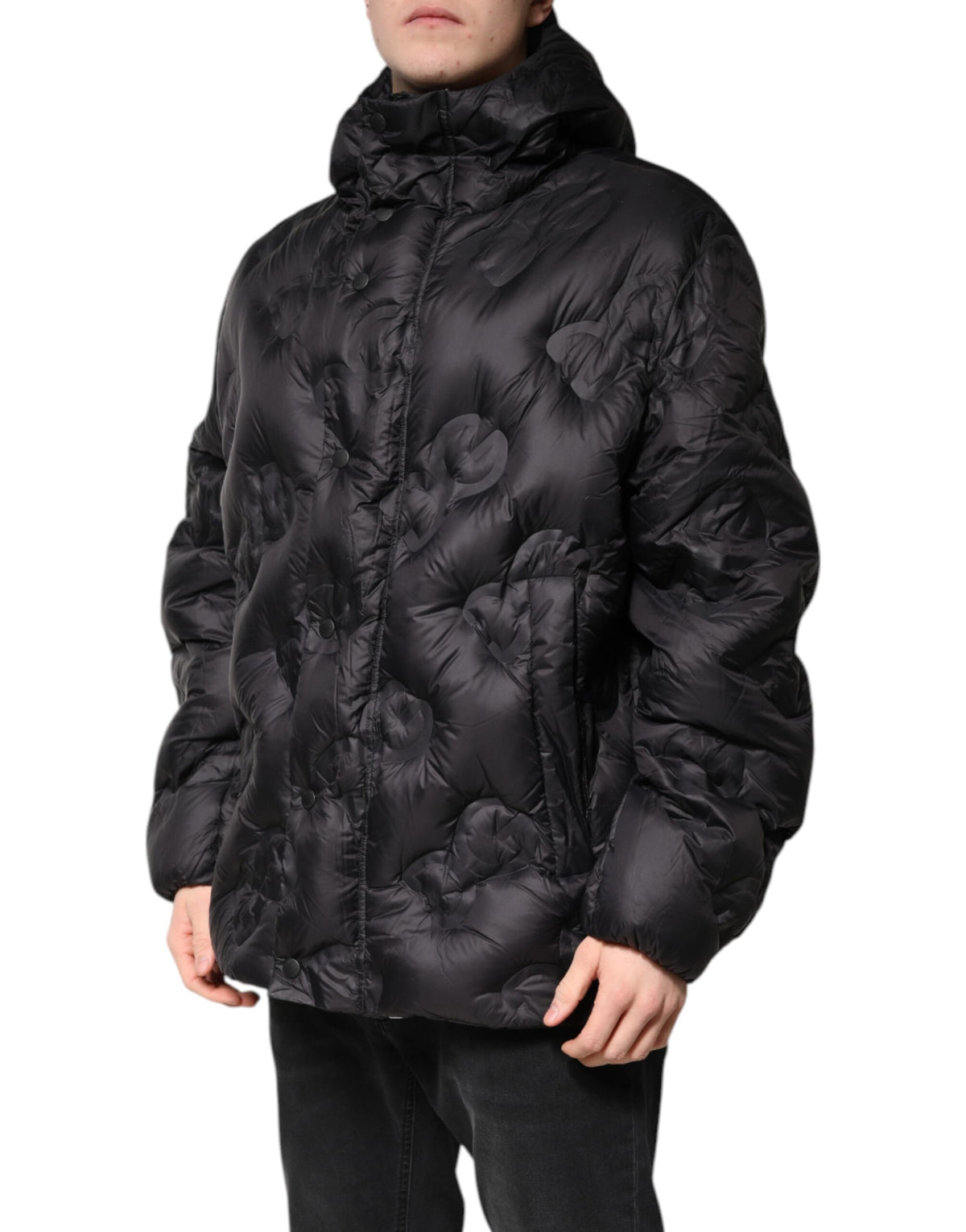 New Dolce & Gabbana Black Hooded Parka Coat Winter Jacket