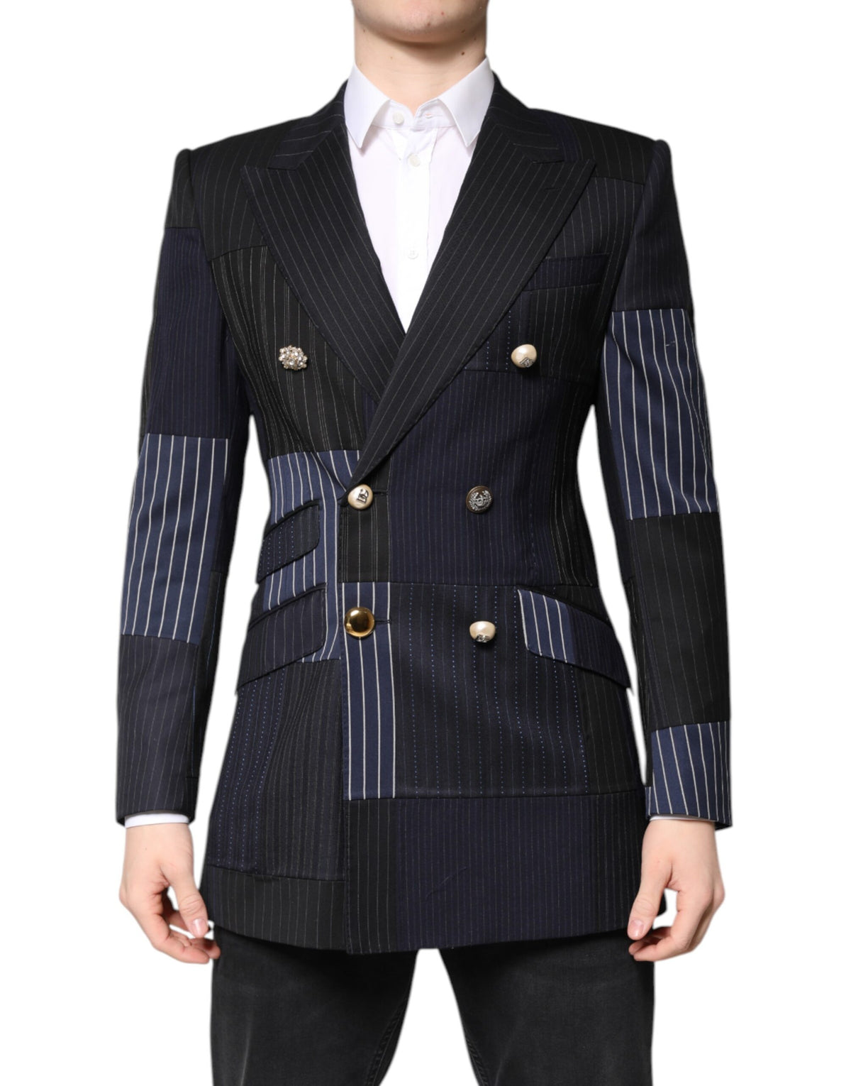 New Dolce & Gabbana Multicolor Patchwork Jacket Coat Suit Blazer