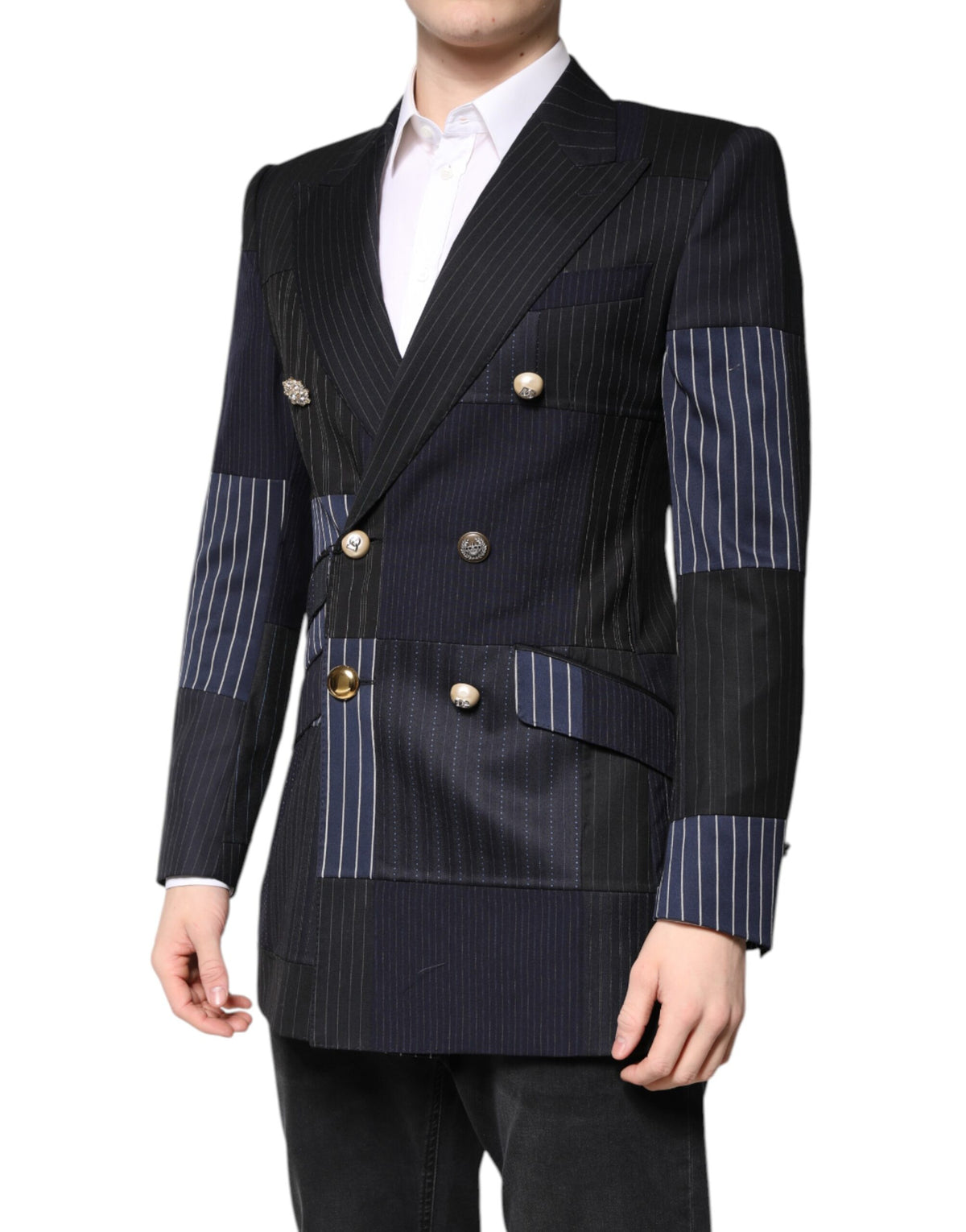 New Dolce & Gabbana Multicolor Patchwork Jacket Coat Suit Blazer