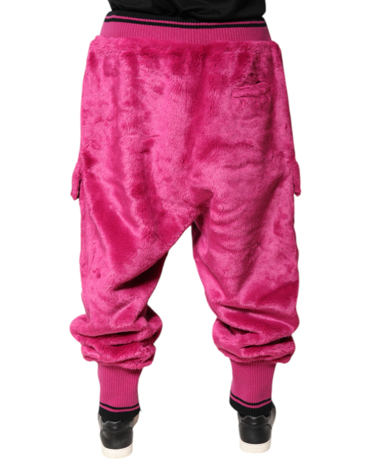 New Dolce & Gabbana Pink Acrylic Cargo Jogging Sweatpants Pants