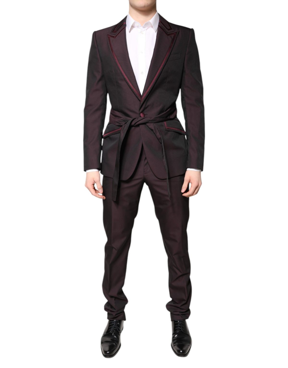 New Dolce & Gabbana Maroon Single Breasted Formal 2 Piece Suit