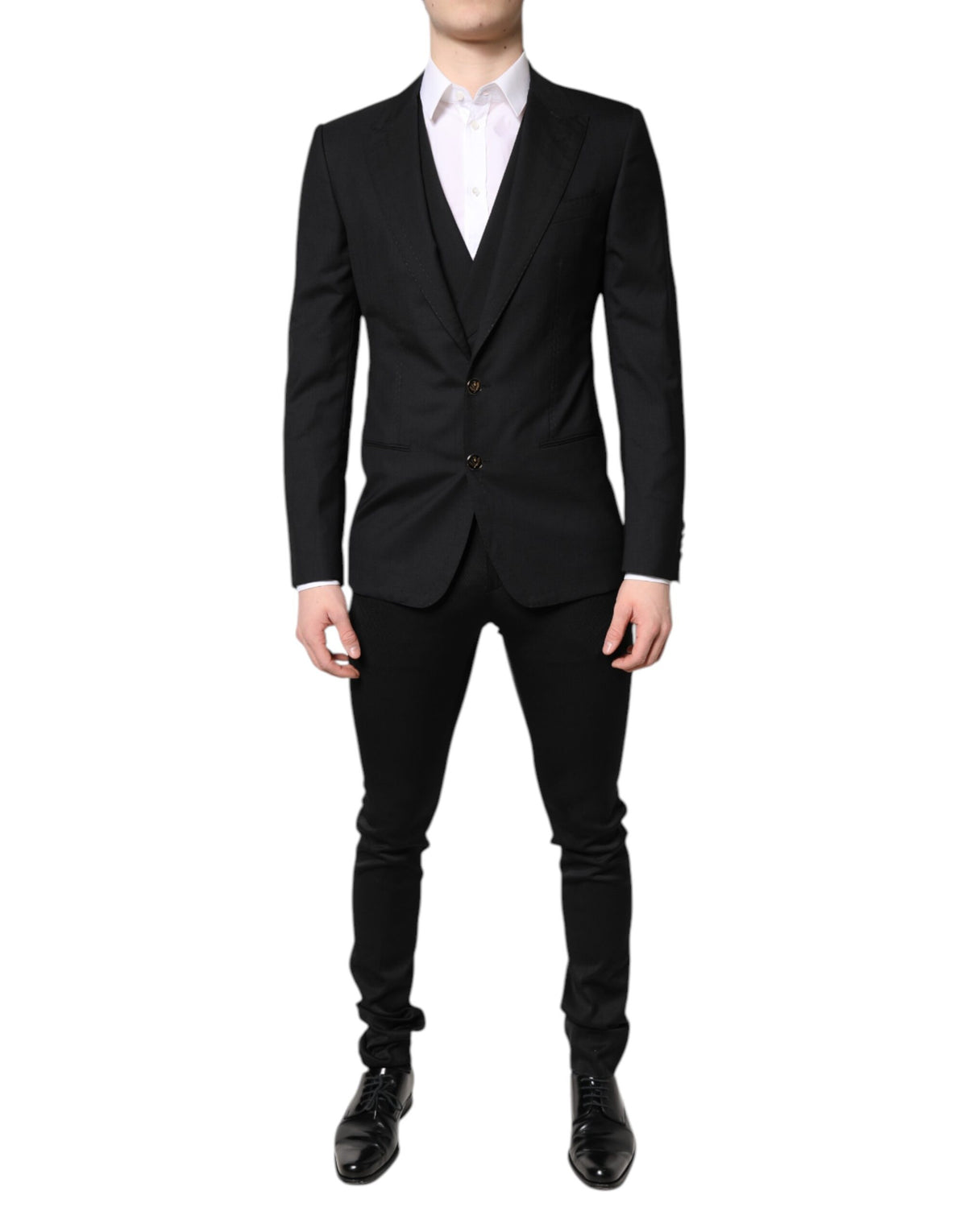 New Dolce & Gabbana Black Single Breasted Formal Blazer with Vest
