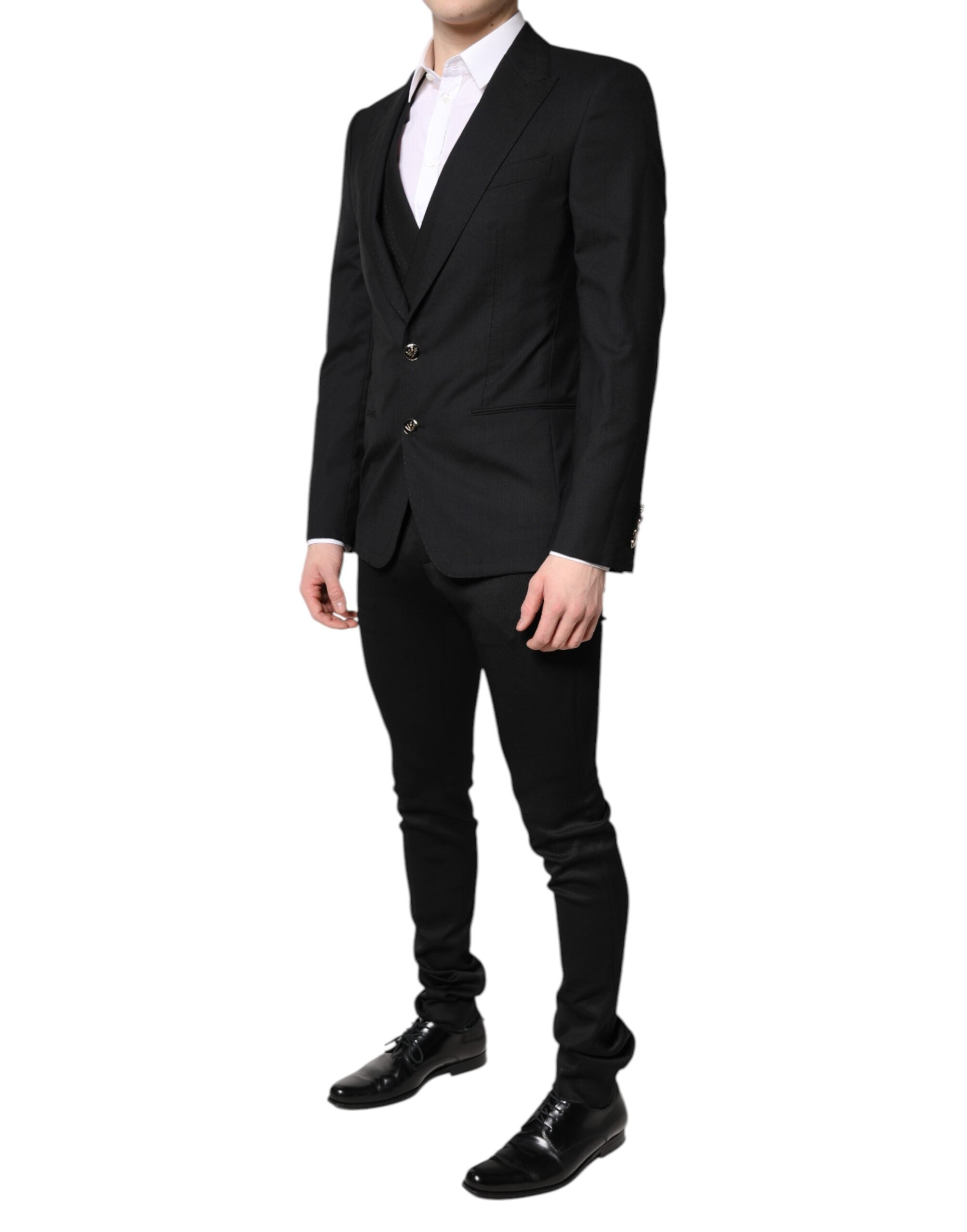 New Dolce & Gabbana Black Single Breasted Formal Blazer with Vest