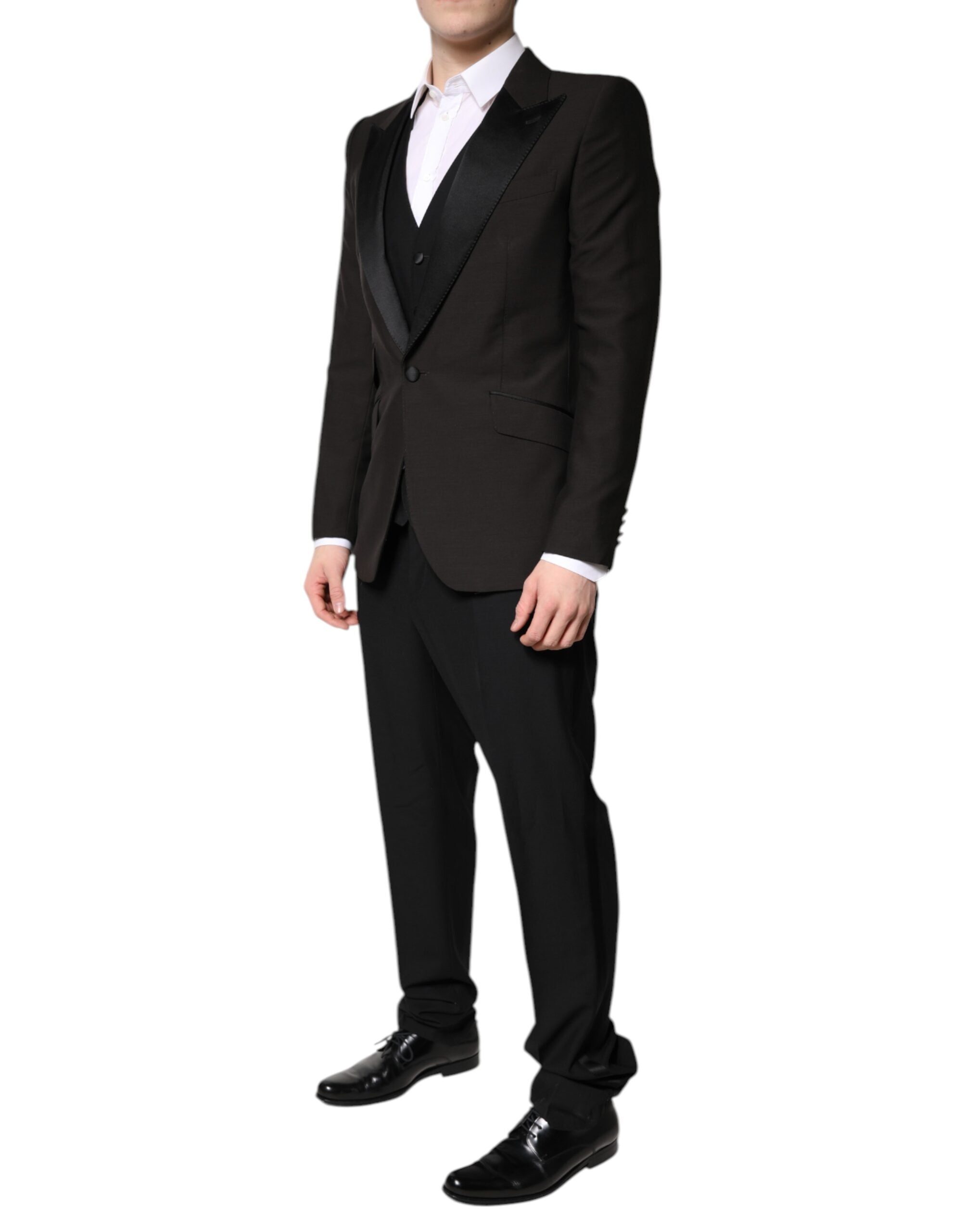 New Dolce & Gabbana Dark Gray Single Breasted Formal 3 Piece Suit