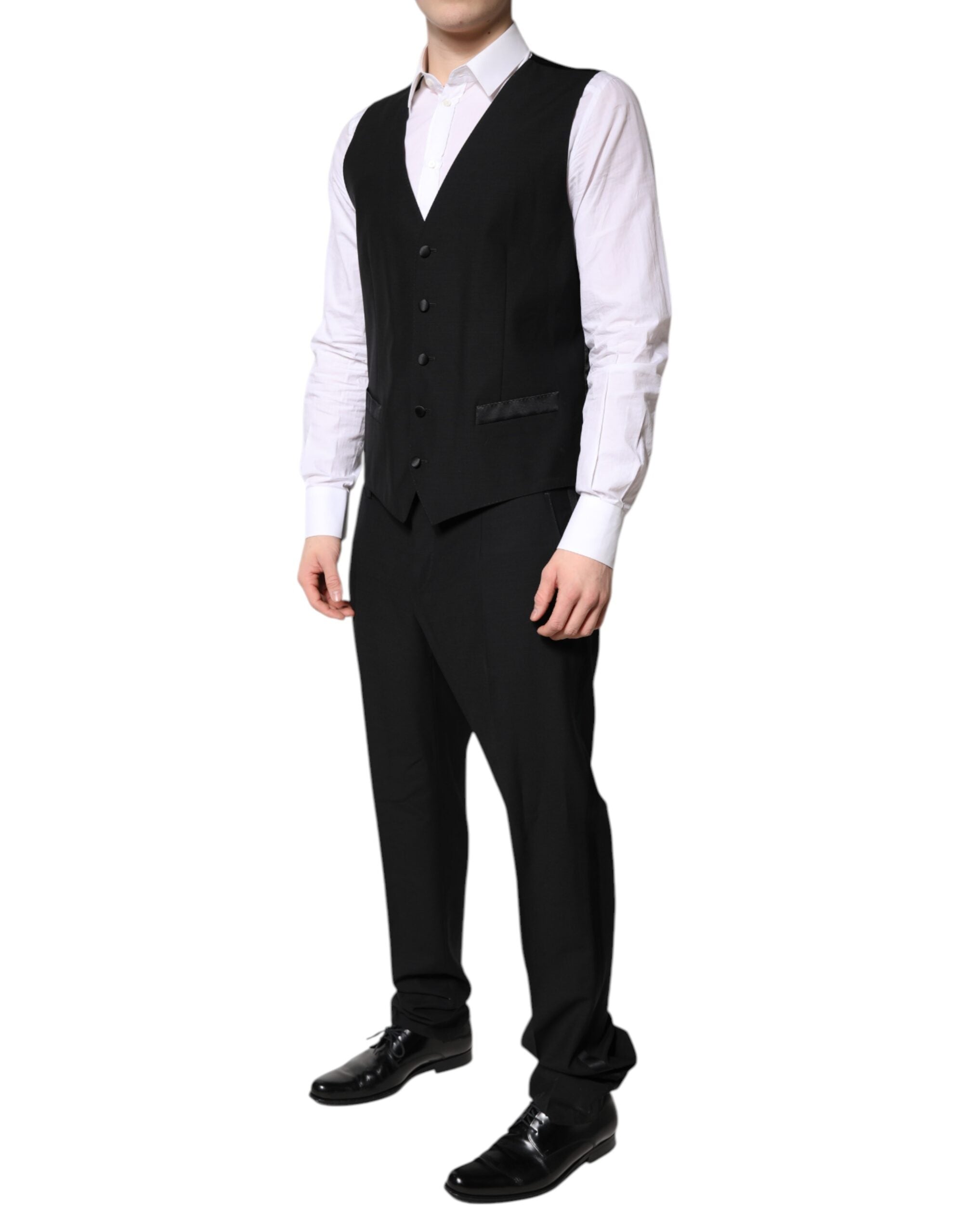 New Dolce & Gabbana Dark Gray Single Breasted Formal 3 Piece Suit