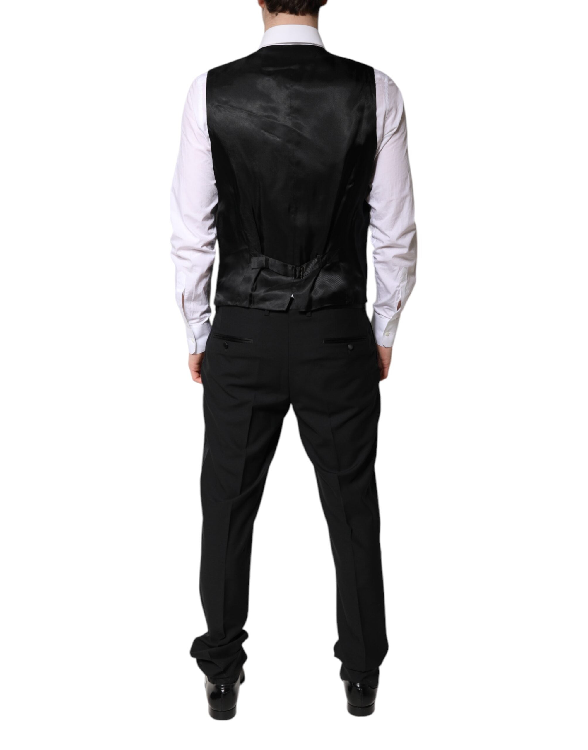 New Dolce & Gabbana Dark Gray Single Breasted Formal 3 Piece Suit