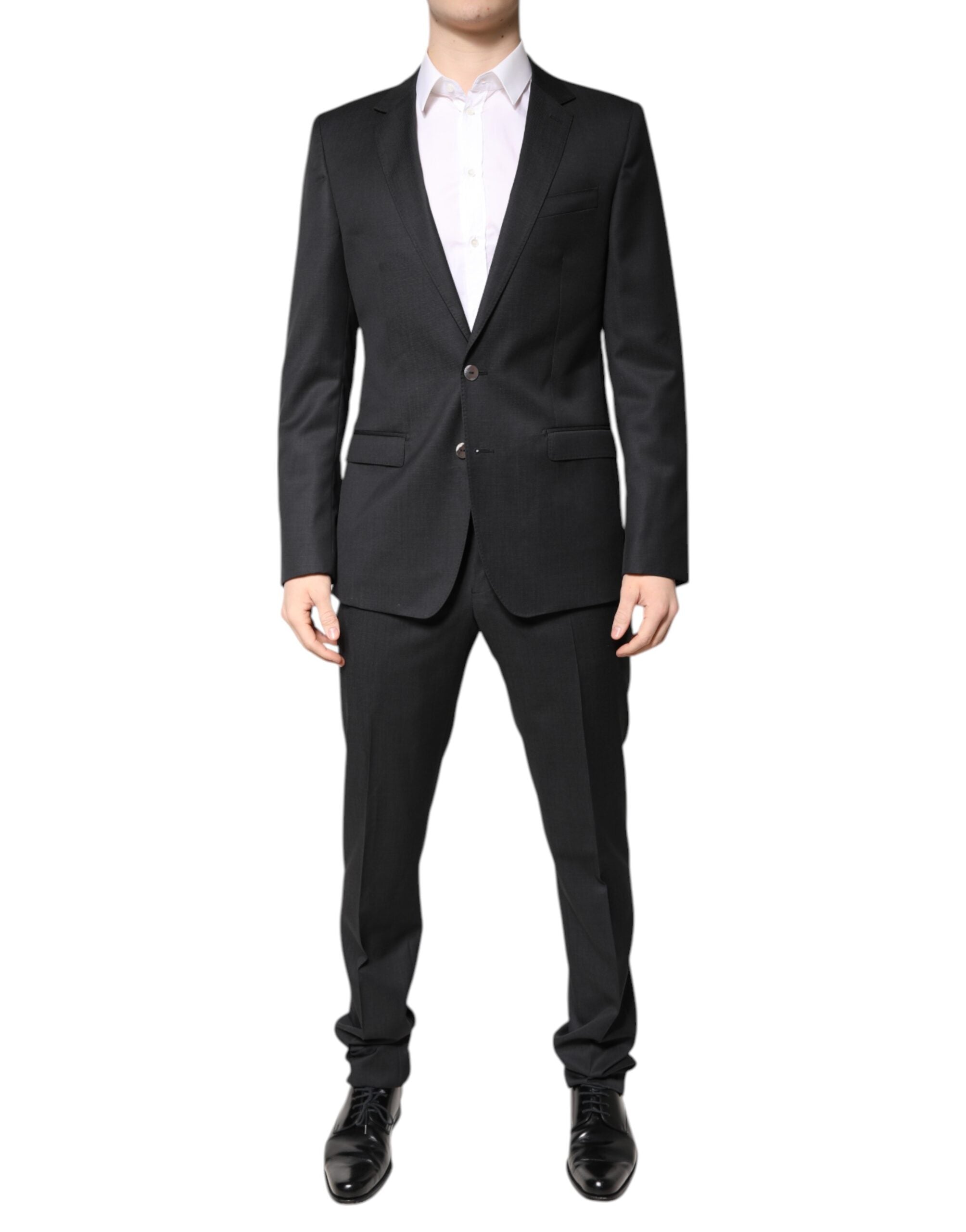 Dolce & Gabbana Dark Gray Wool Single Breasted 2 Piece Suit