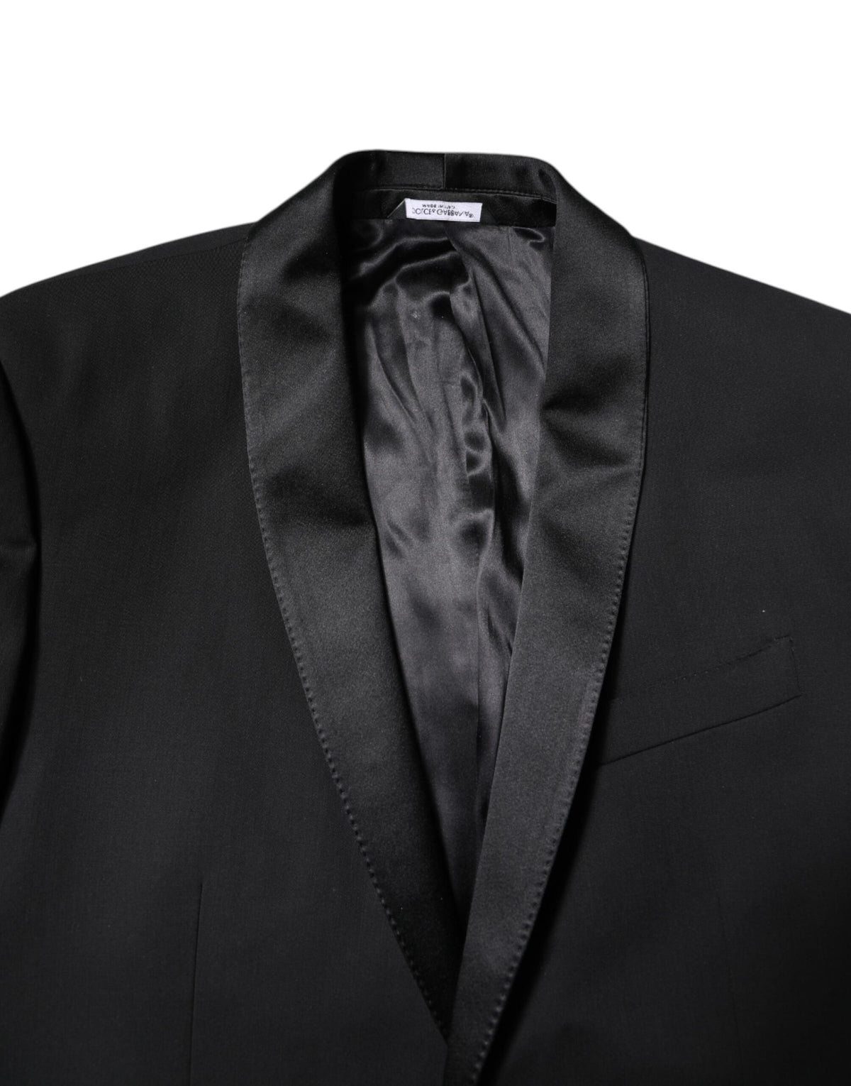New Dolce & Gabbana Black Wool Single Breasted 2 Piece Suit