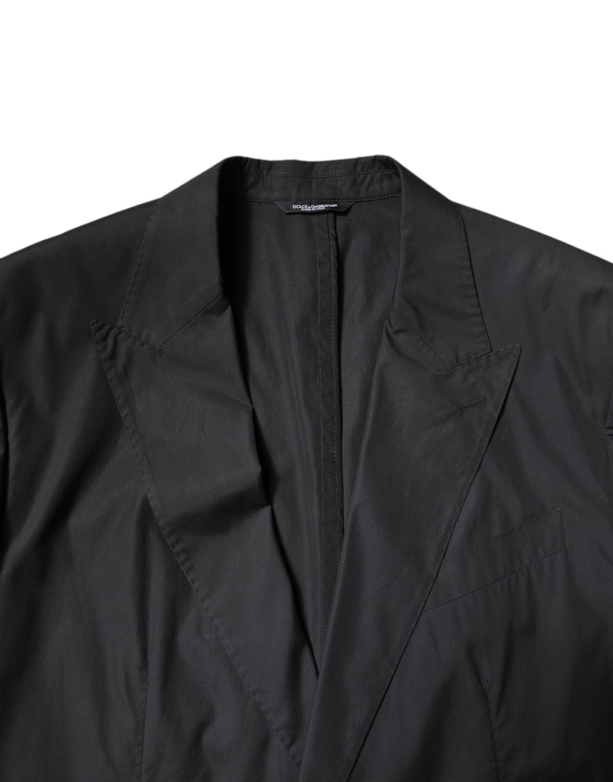 New Dolce & Gabbana Black Cotton Single Breasted 2 Piece Suit