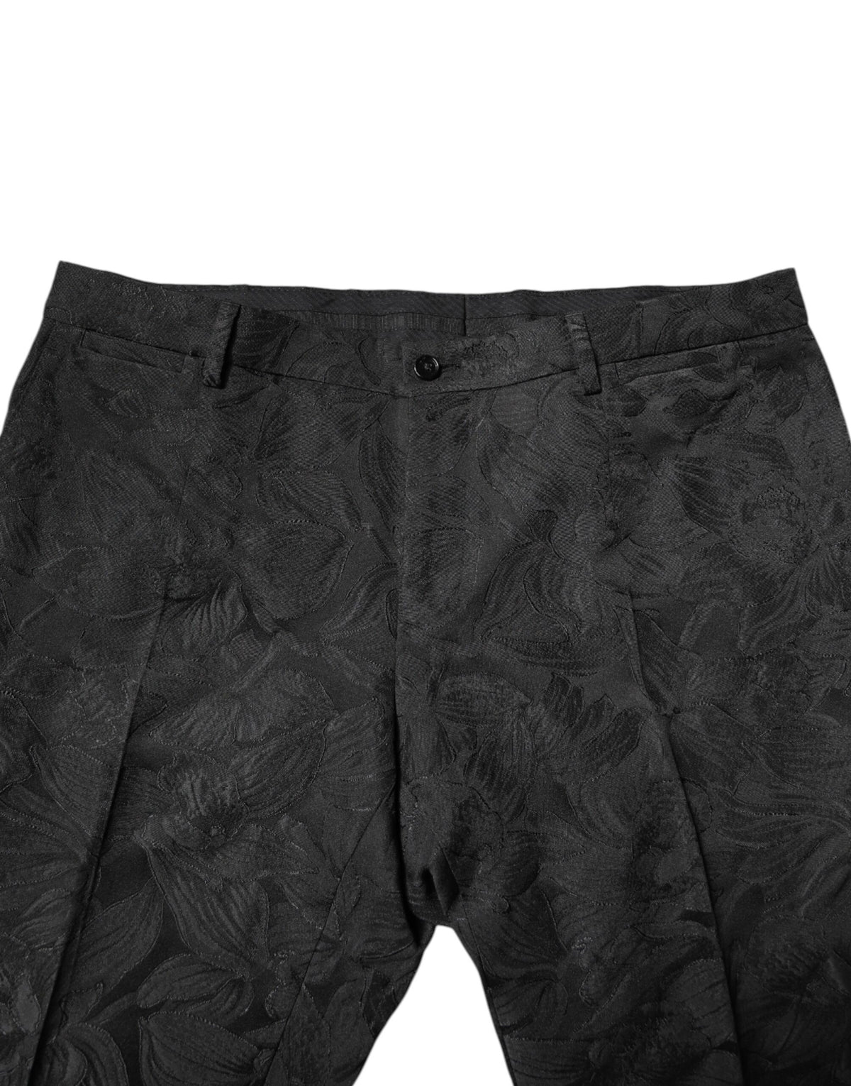 New Dolce & Gabbana Black Floral Jacquard 2 Piece Suit