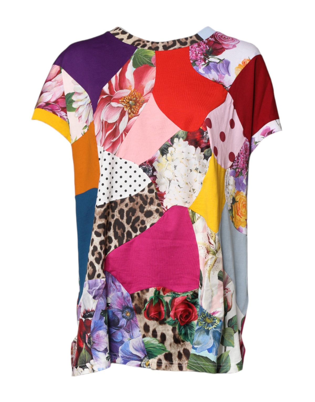 New Dolce & Gabbana Patchwork Short Sleeve Blouse Top