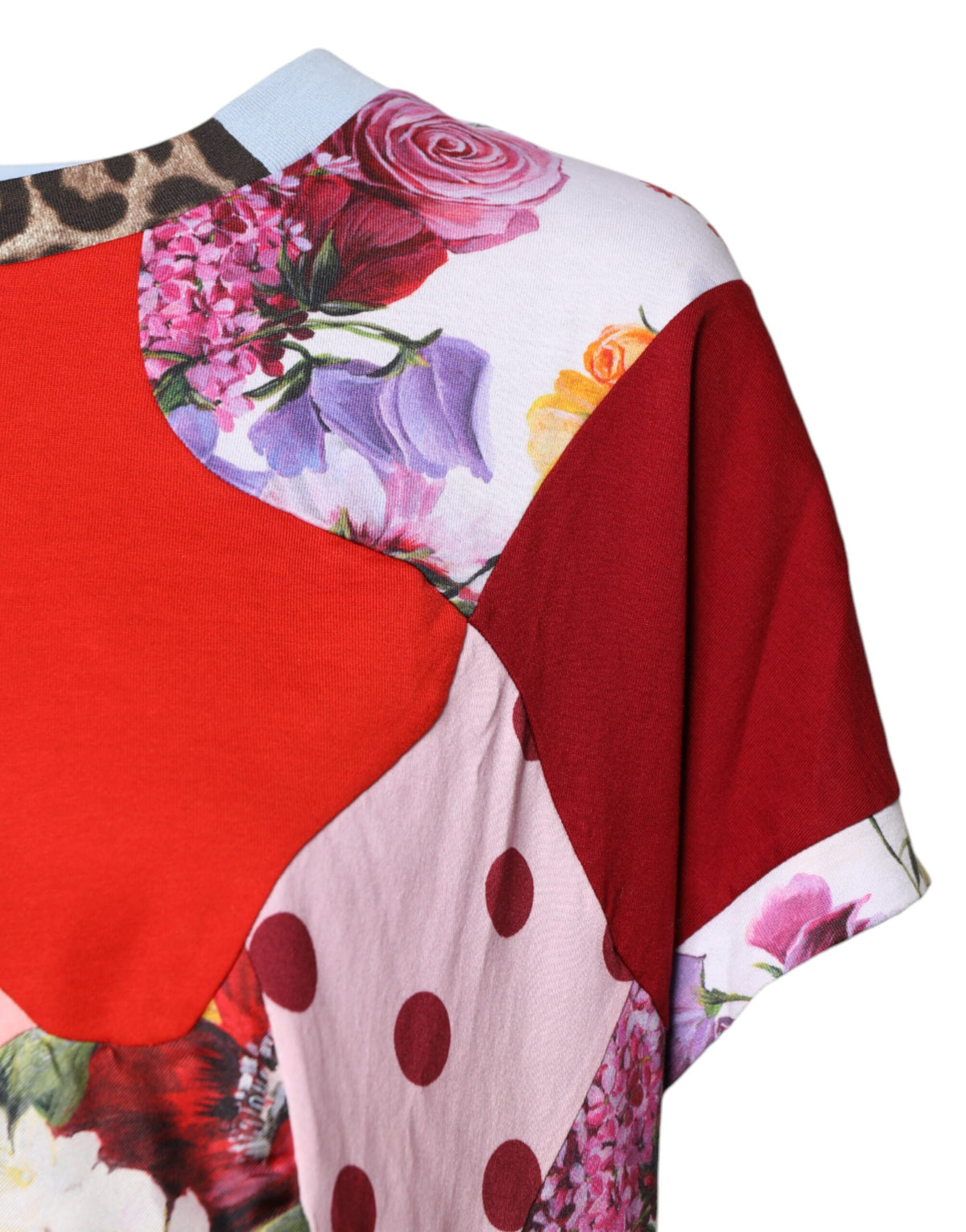 New Dolce & Gabbana Patchwork Short Sleeve Blouse Top