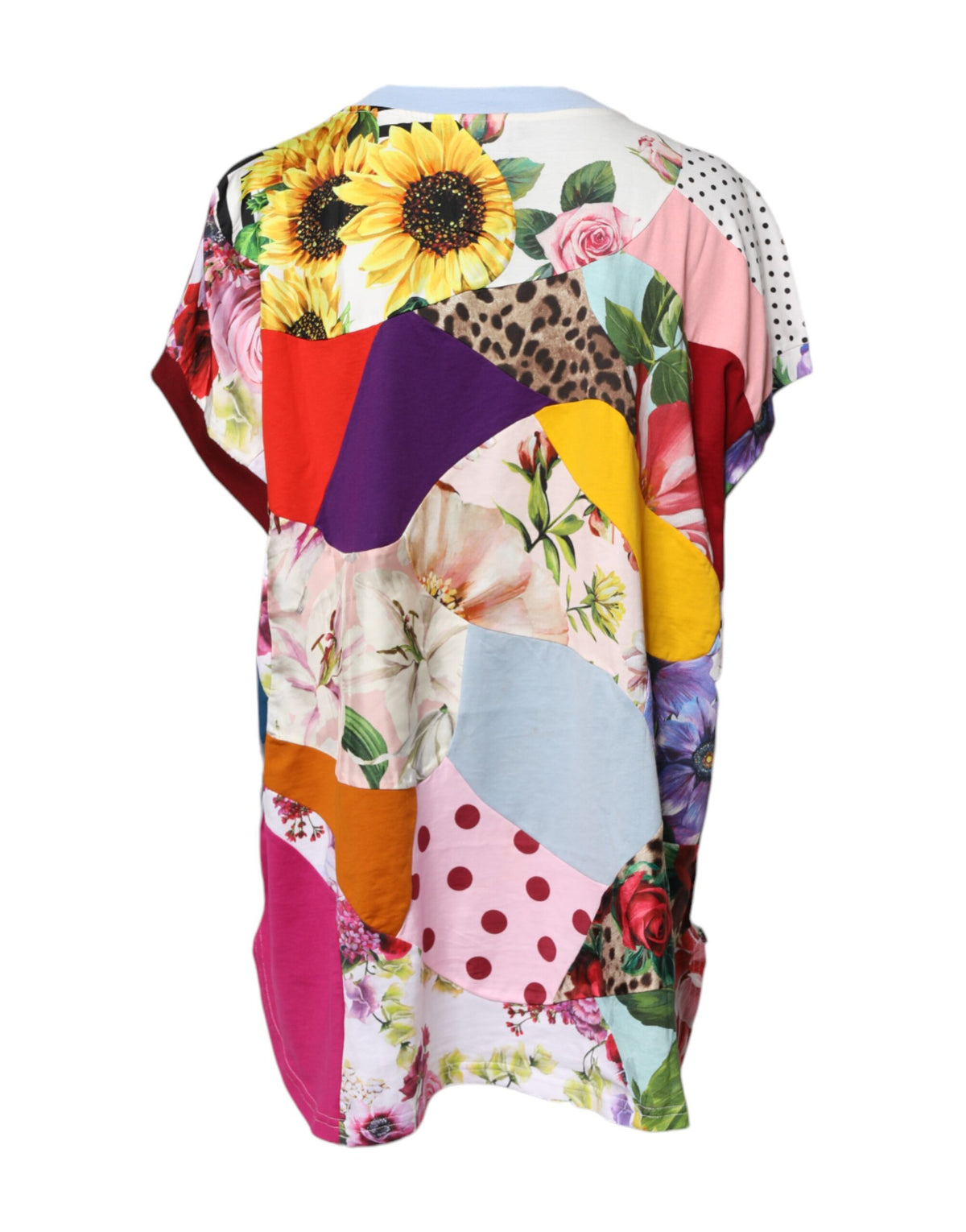 New Dolce & Gabbana Patchwork Short Sleeve Blouse Top