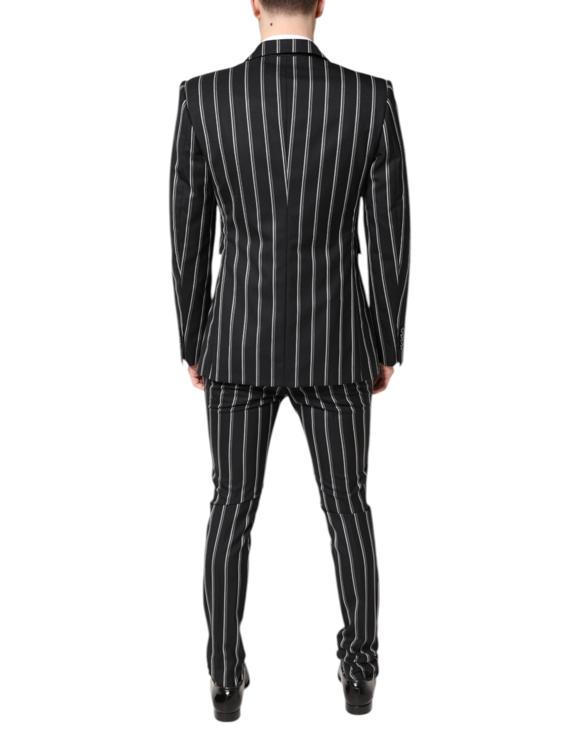 Dolce & Gabbana Dark Gray Striped SICILIA Formal 2 Piece Suit