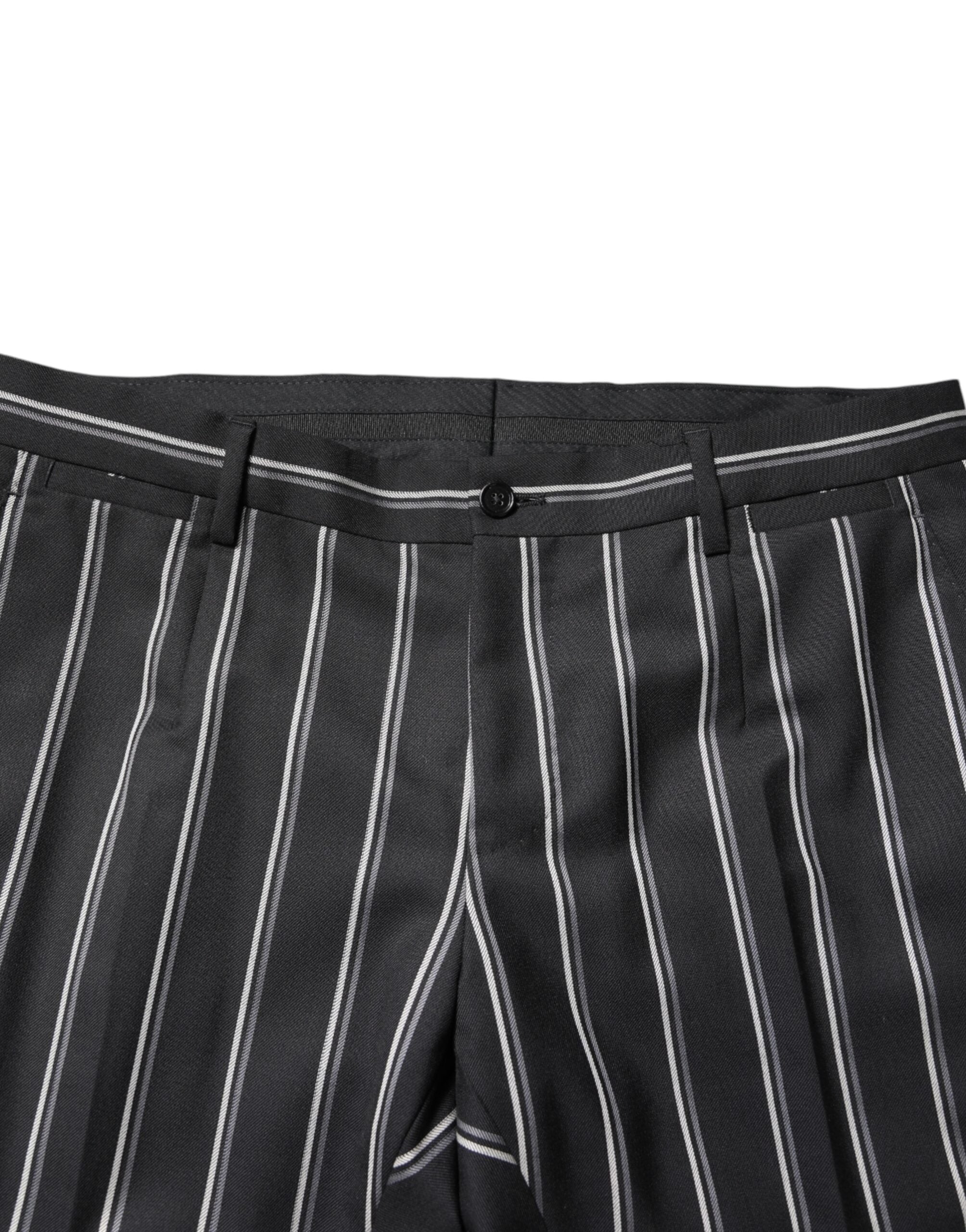 Dolce & Gabbana Dark Gray Striped SICILIA Formal 2 Piece Suit