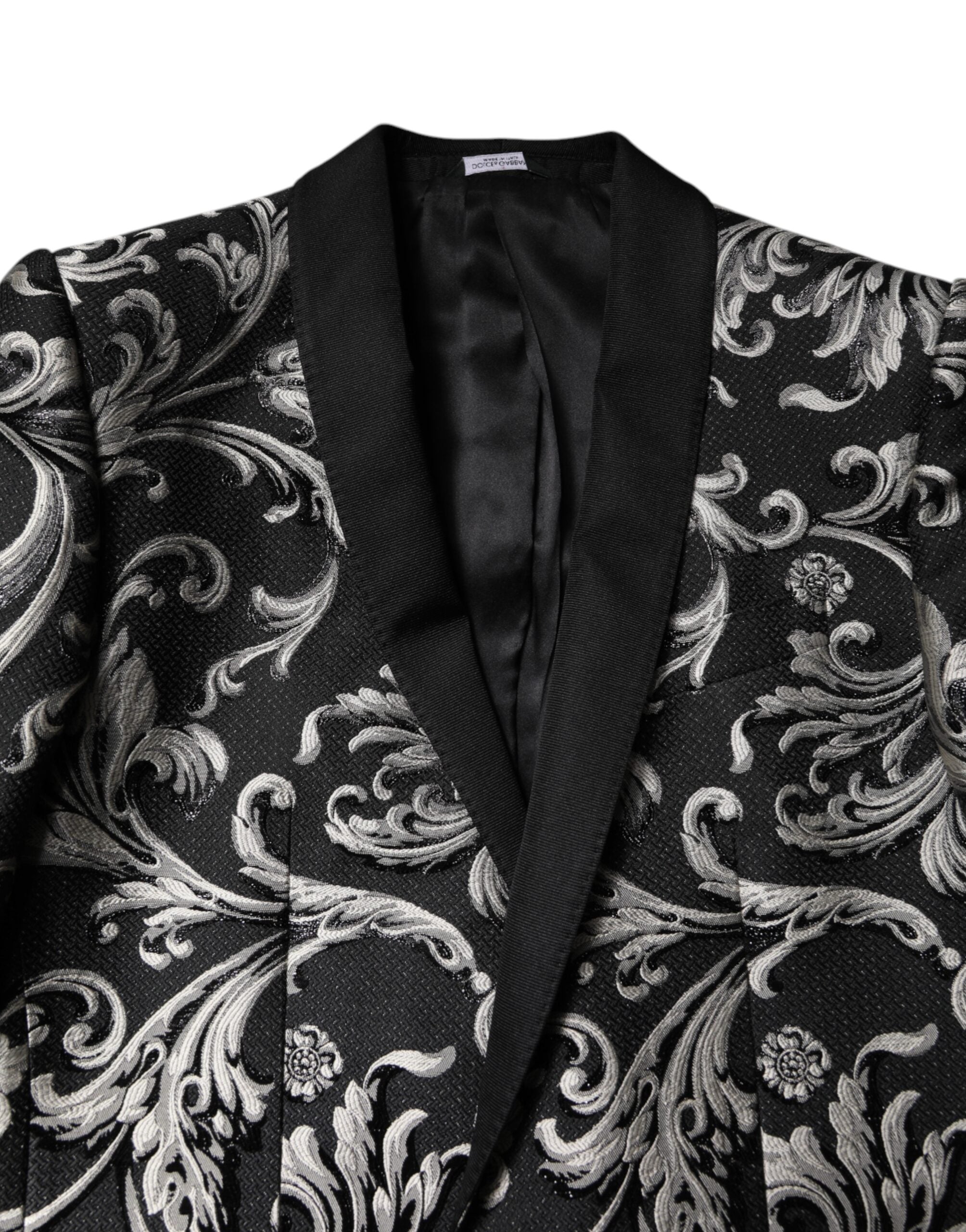 Dolce & Gabbana Dark Gray MARTINI Jacquard Men 3 Piece Suit