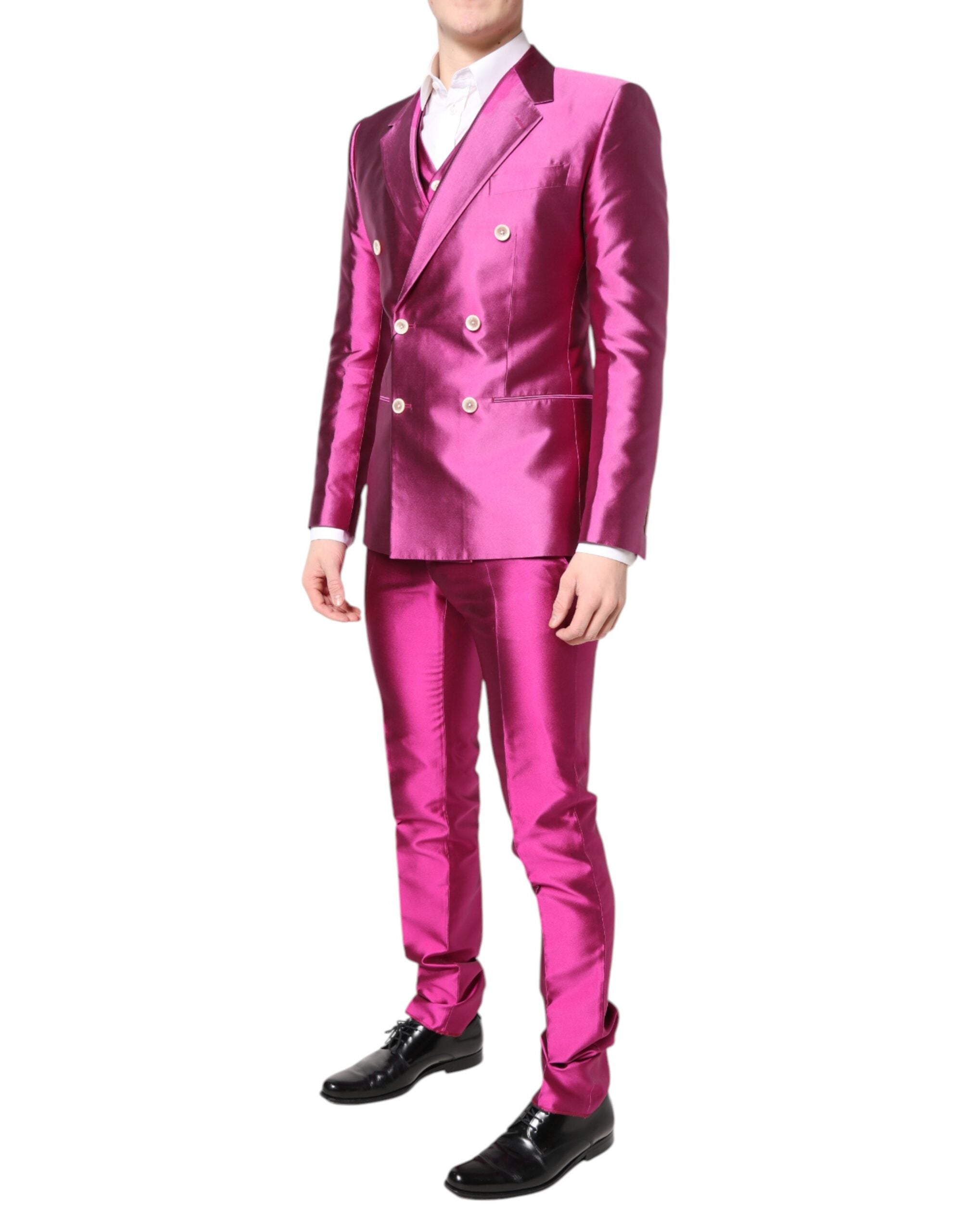 Pre-Owned Dolce & Gabbana Pink SICILIA Double Breasted 3 Piece Suit